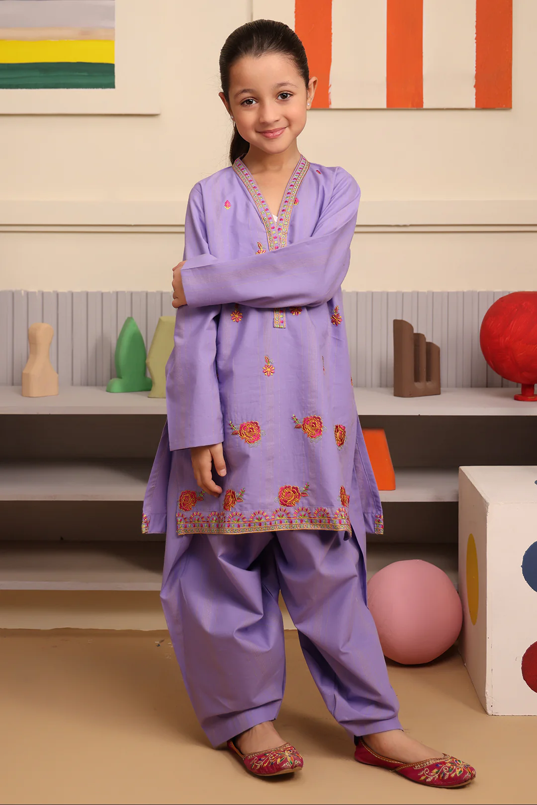 Embroidered Kurta Trouser - 2662