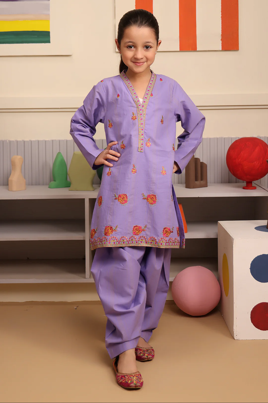 Embroidered Kurta Trouser - 2662 - Image 2