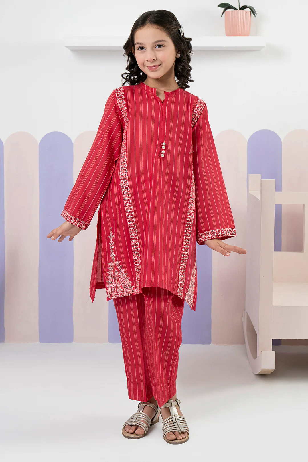 Embroidered Kurta Trouser - 2127