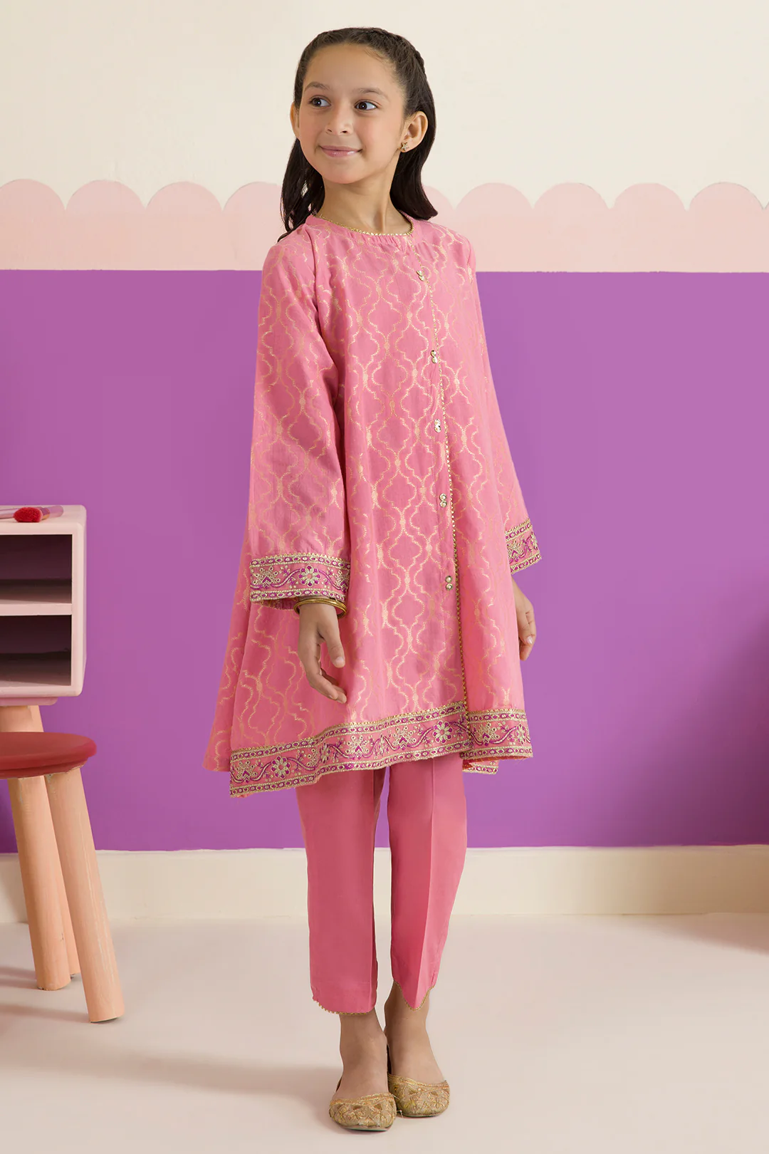 Embroidered Kurta Trouser - 2205 - Image 4