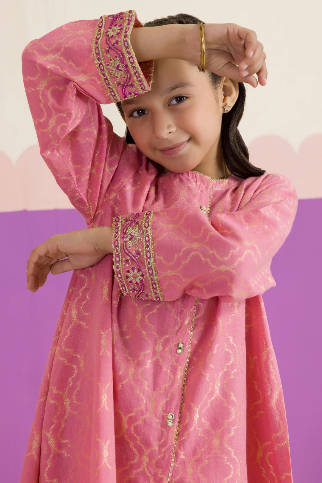 Embroidered Kurta Trouser - 2205 - Image 7