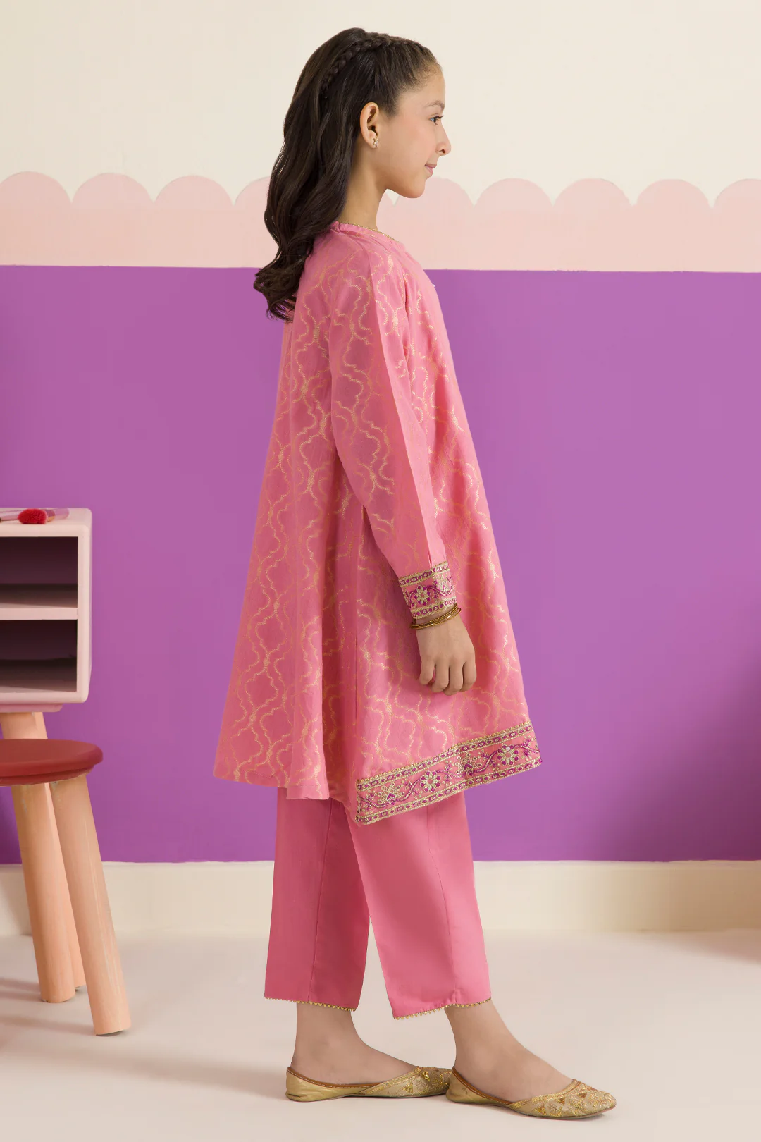 Embroidered Kurta Trouser - 2205 - Image 9