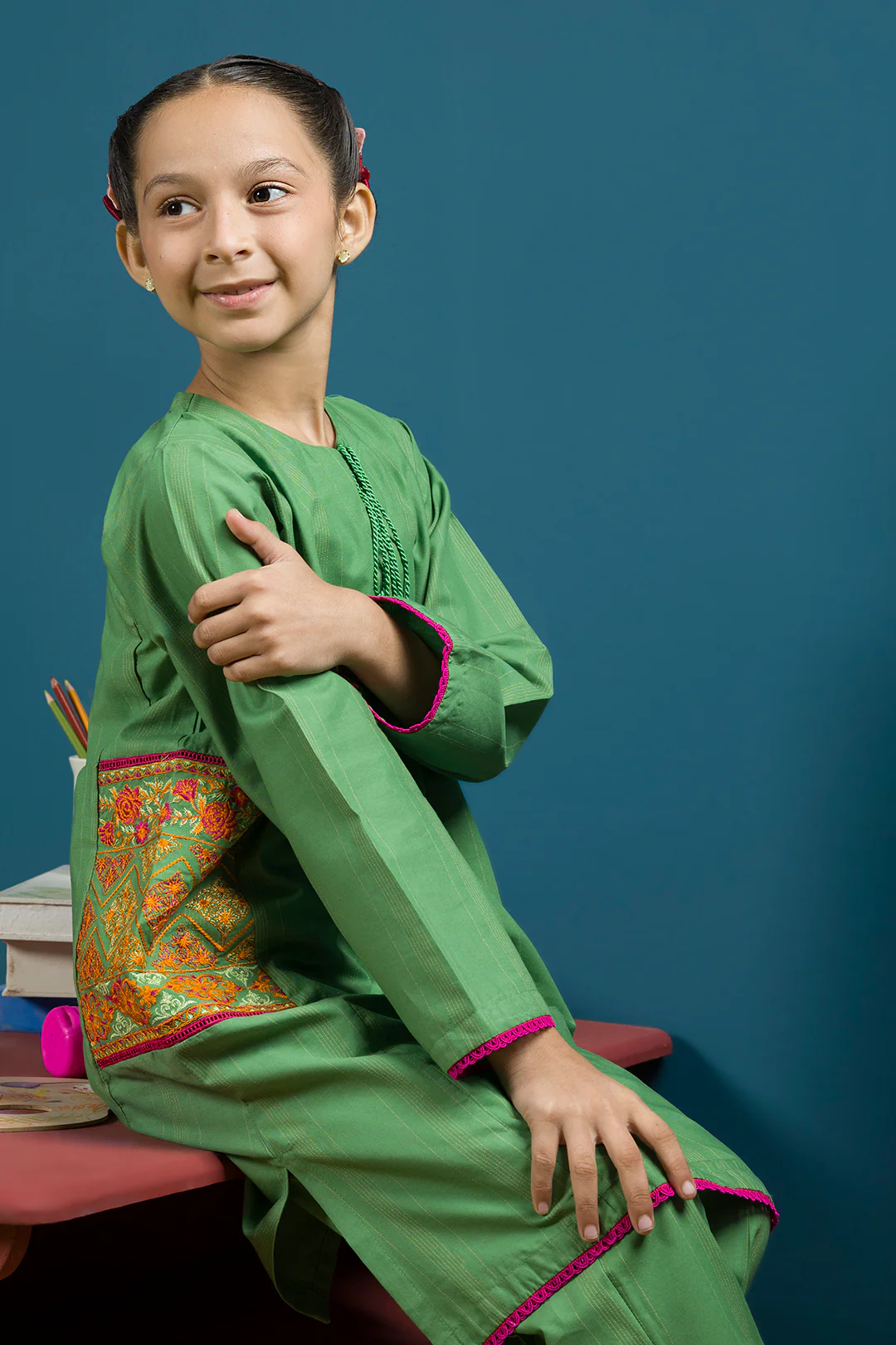 Embroidered Kurta Trouser - 2217 - Image 4