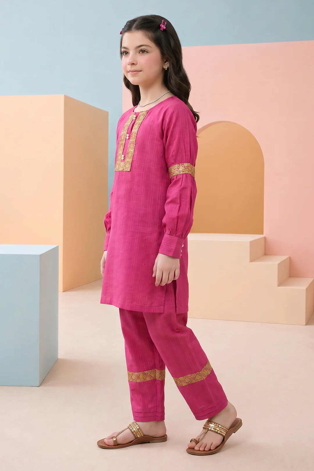 Embroidered Kurta Trouser - 2446 - Image 5