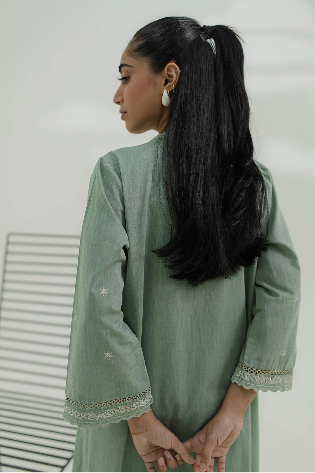Embroidered Kurta Trouser - 1279 - Image 6