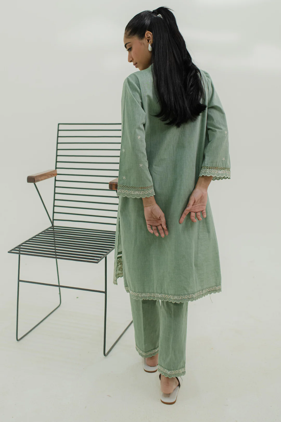 Embroidered Kurta Trouser - 1279 - Image 7