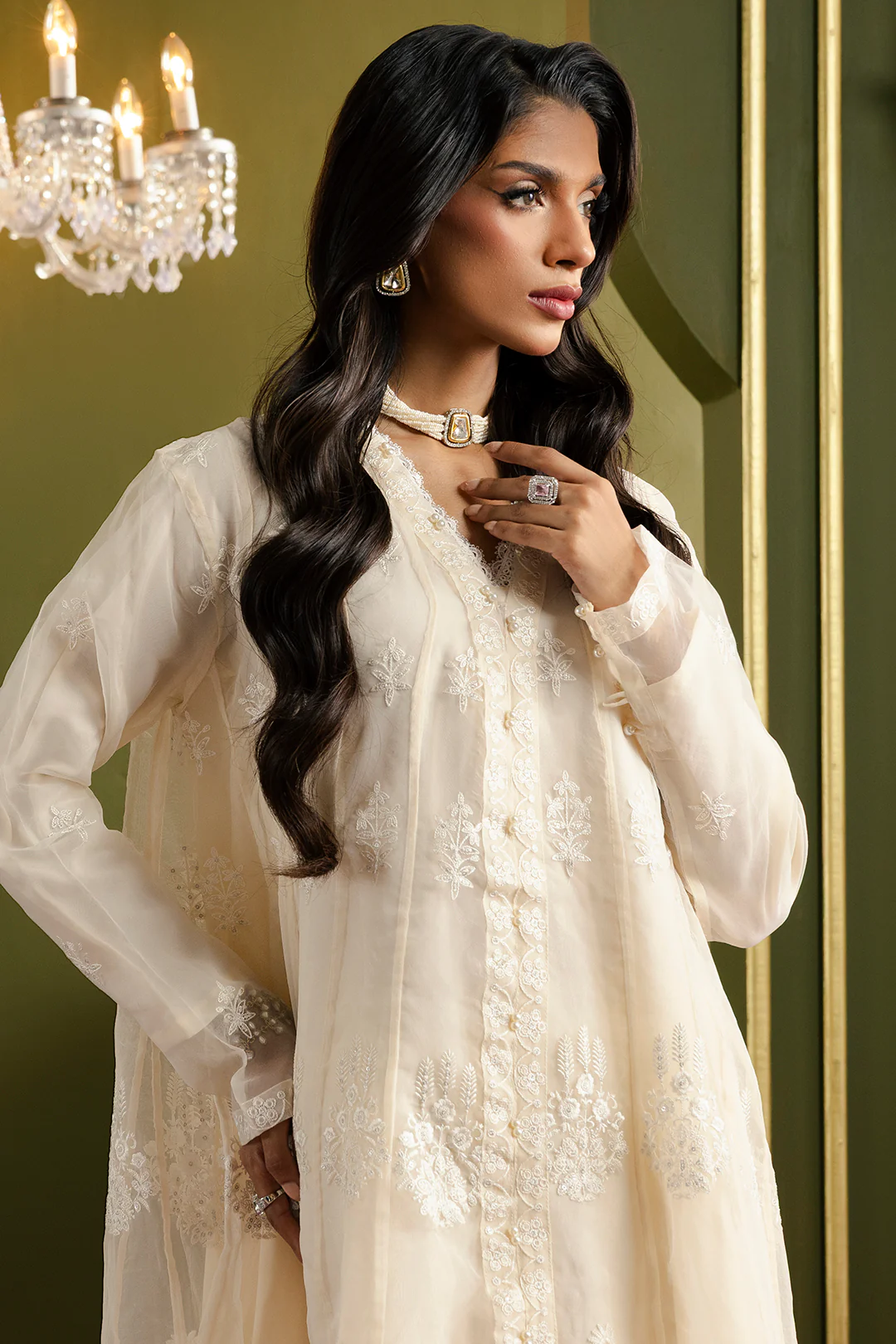 Front Open Frock With Crushed Plazo - 0711 - Image 12