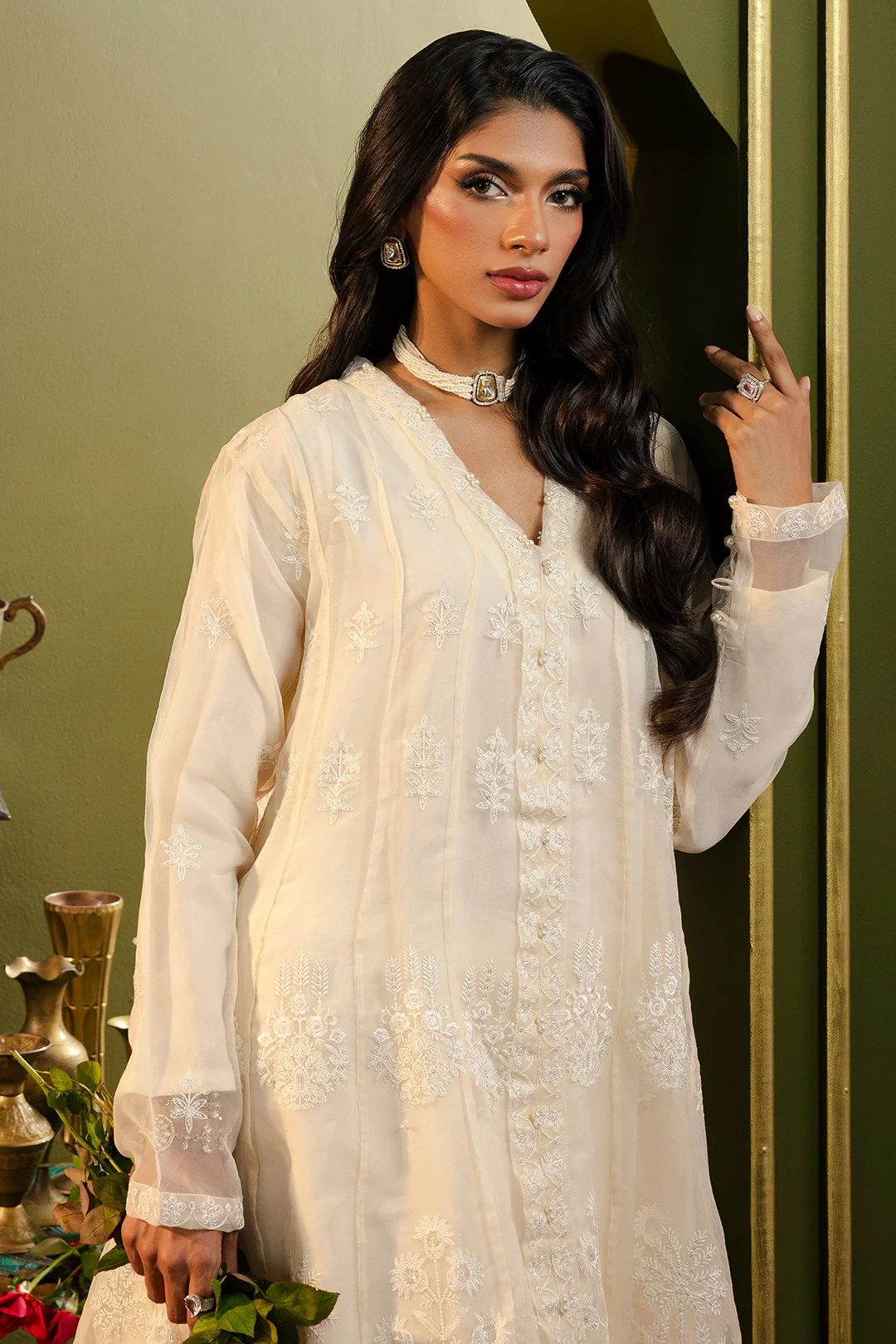 Front Open Frock With Crushed Plazo - 0711 - Image 17
