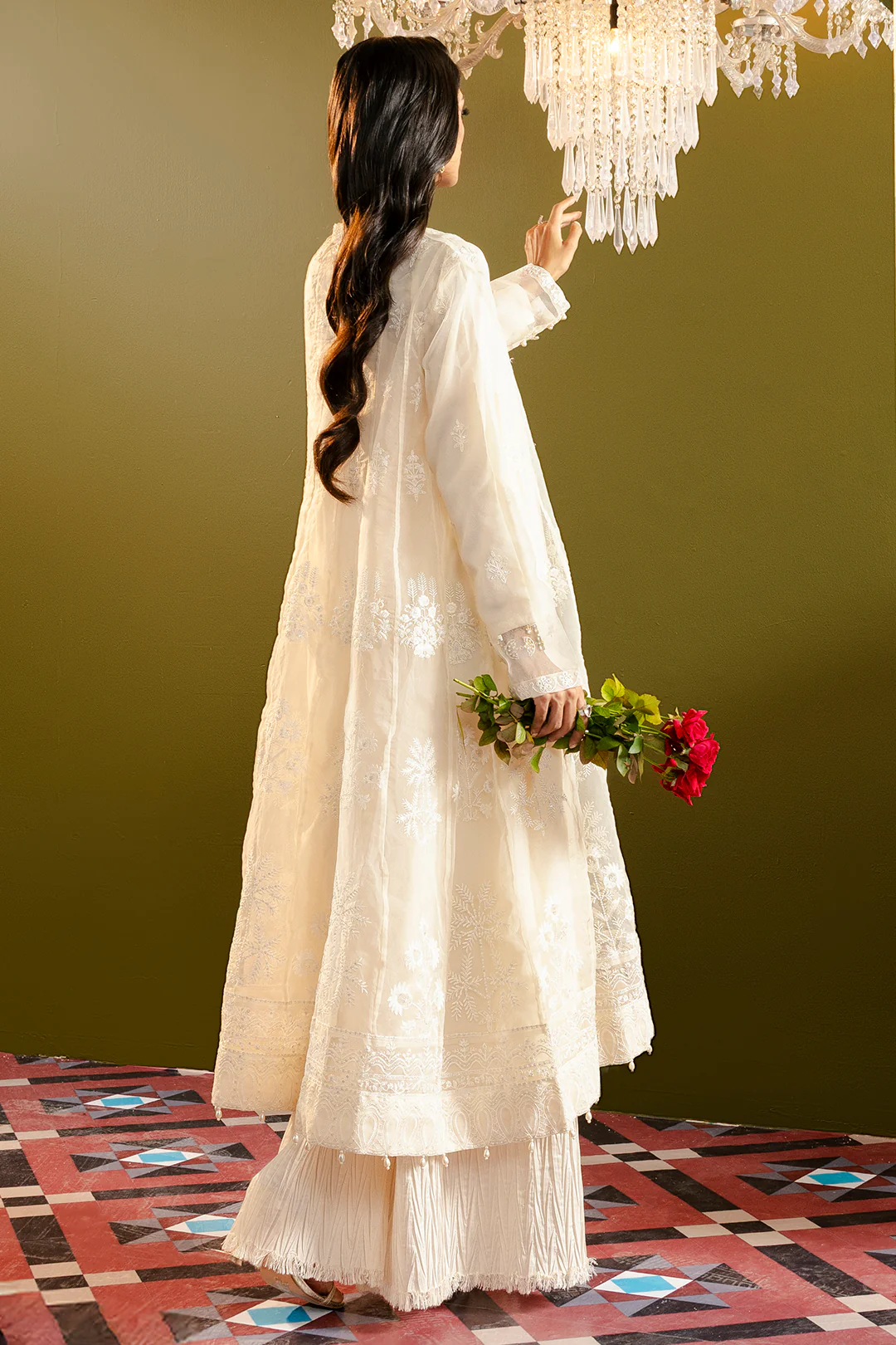 Front Open Frock With Crushed Plazo - 0711 - Image 22
