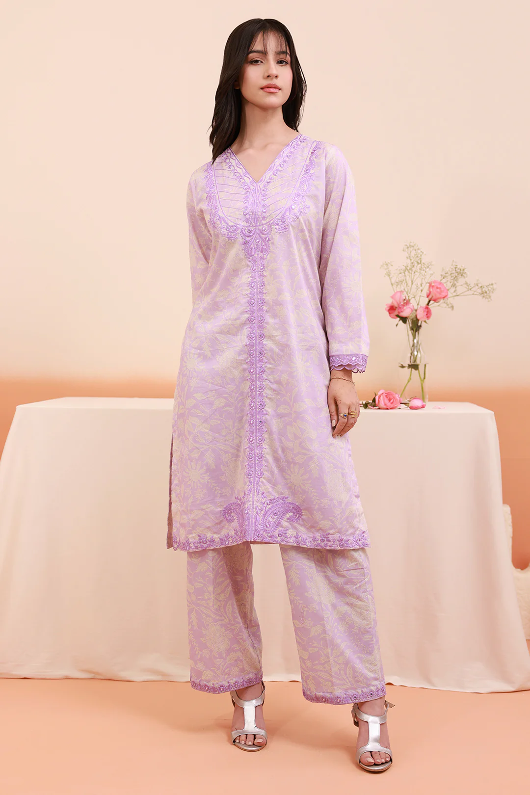 Embroidered Kurta Trouser - 2123 - Image 3