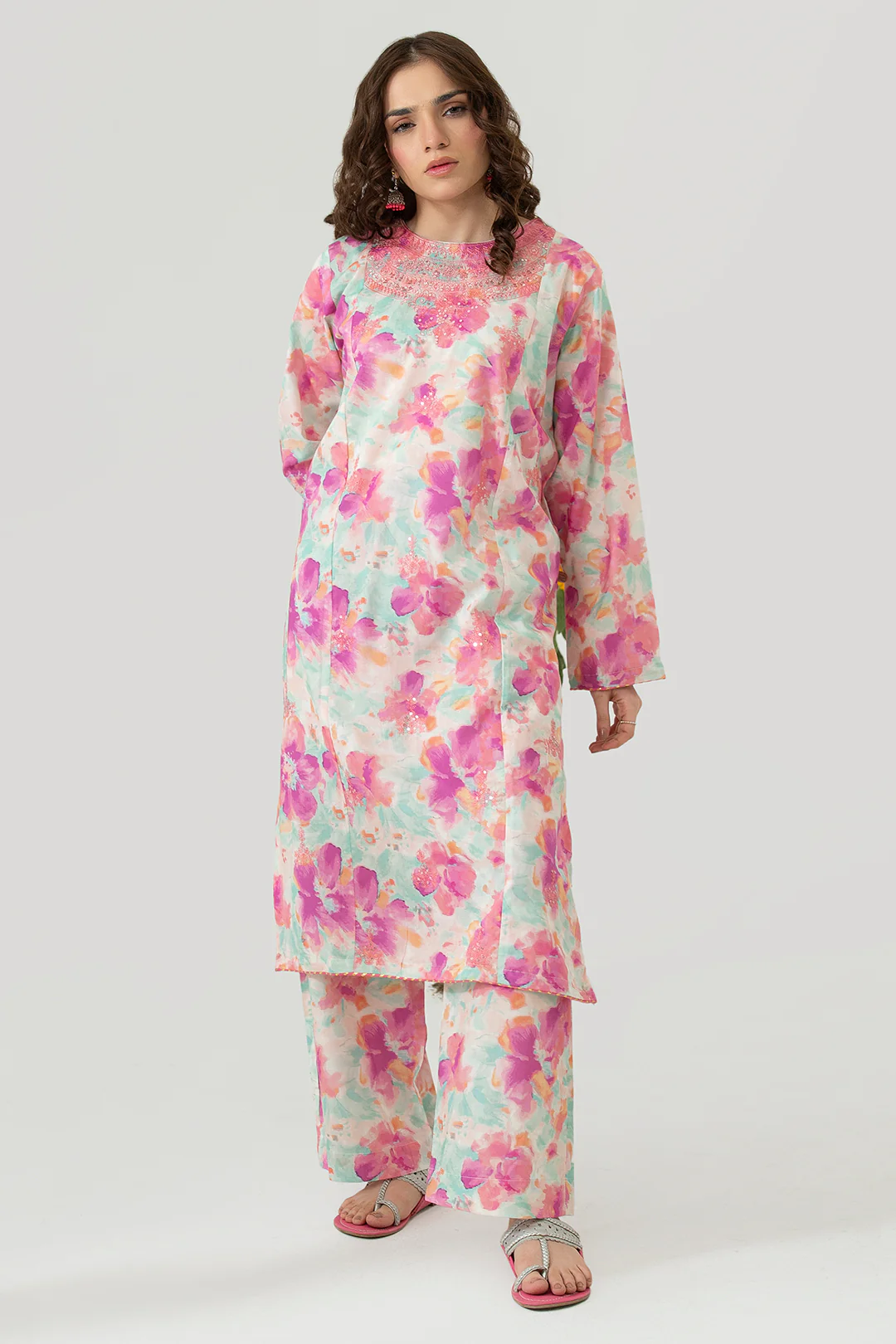 Embroidered Kurta Trouser - 1687
