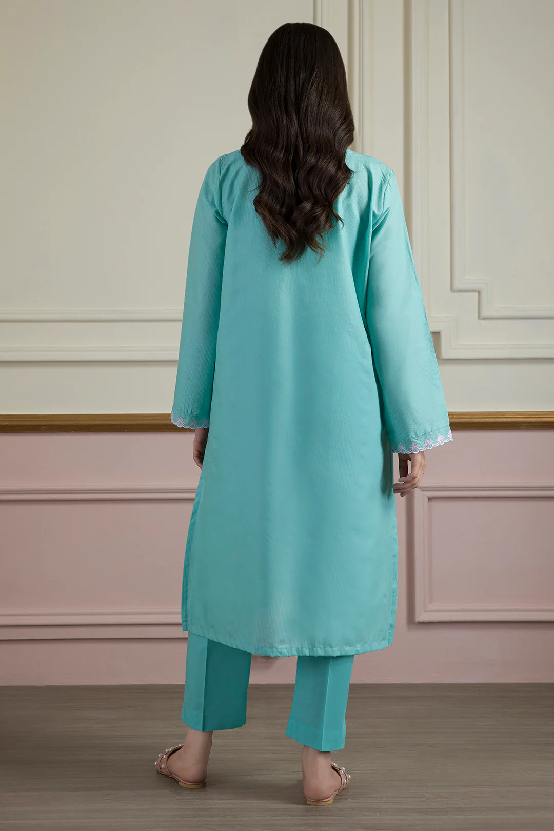 Embroidered Kurta Trouser - 1696 - Image 11