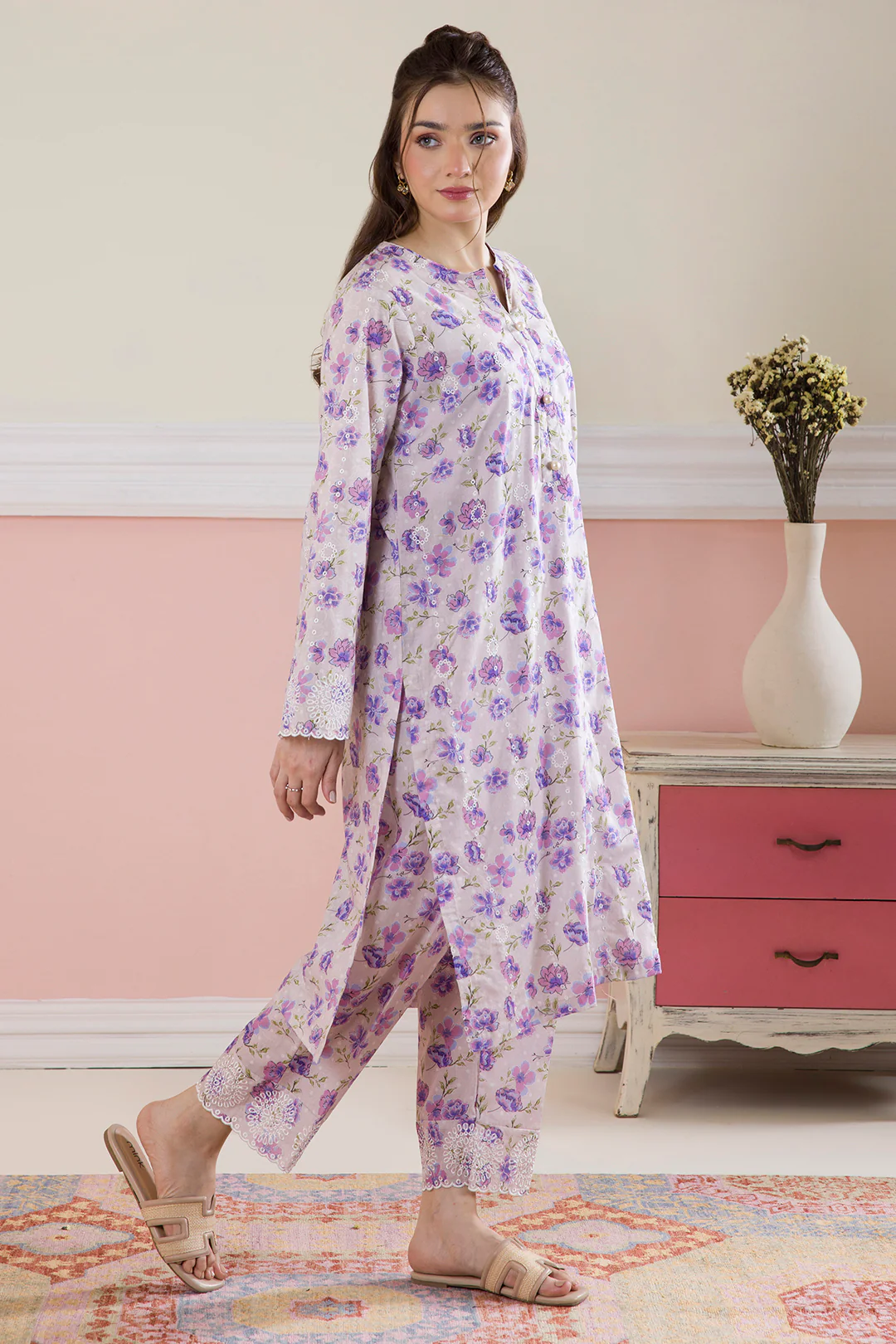 Embroidered Kurta Trouser - 2302 - Image 2