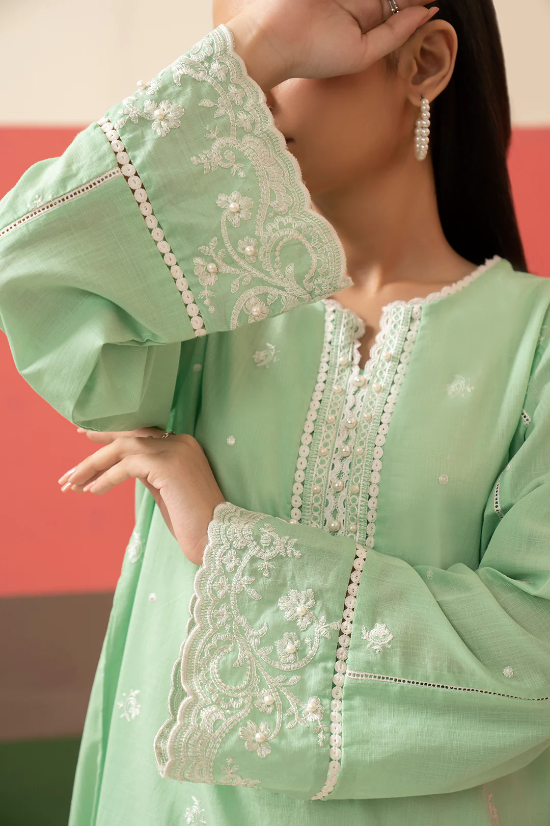 Embroidered Kurta Trouser - 2510 - Image 5