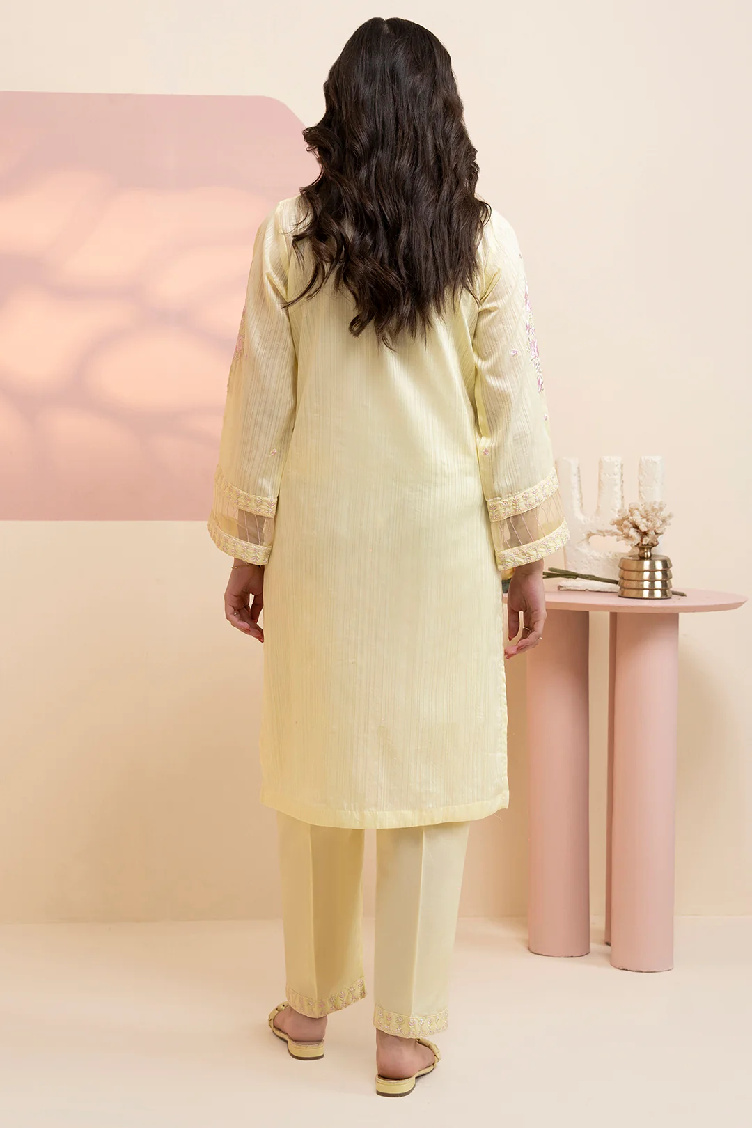 Embroidered Kurta Trouser - 2521 - Image 7