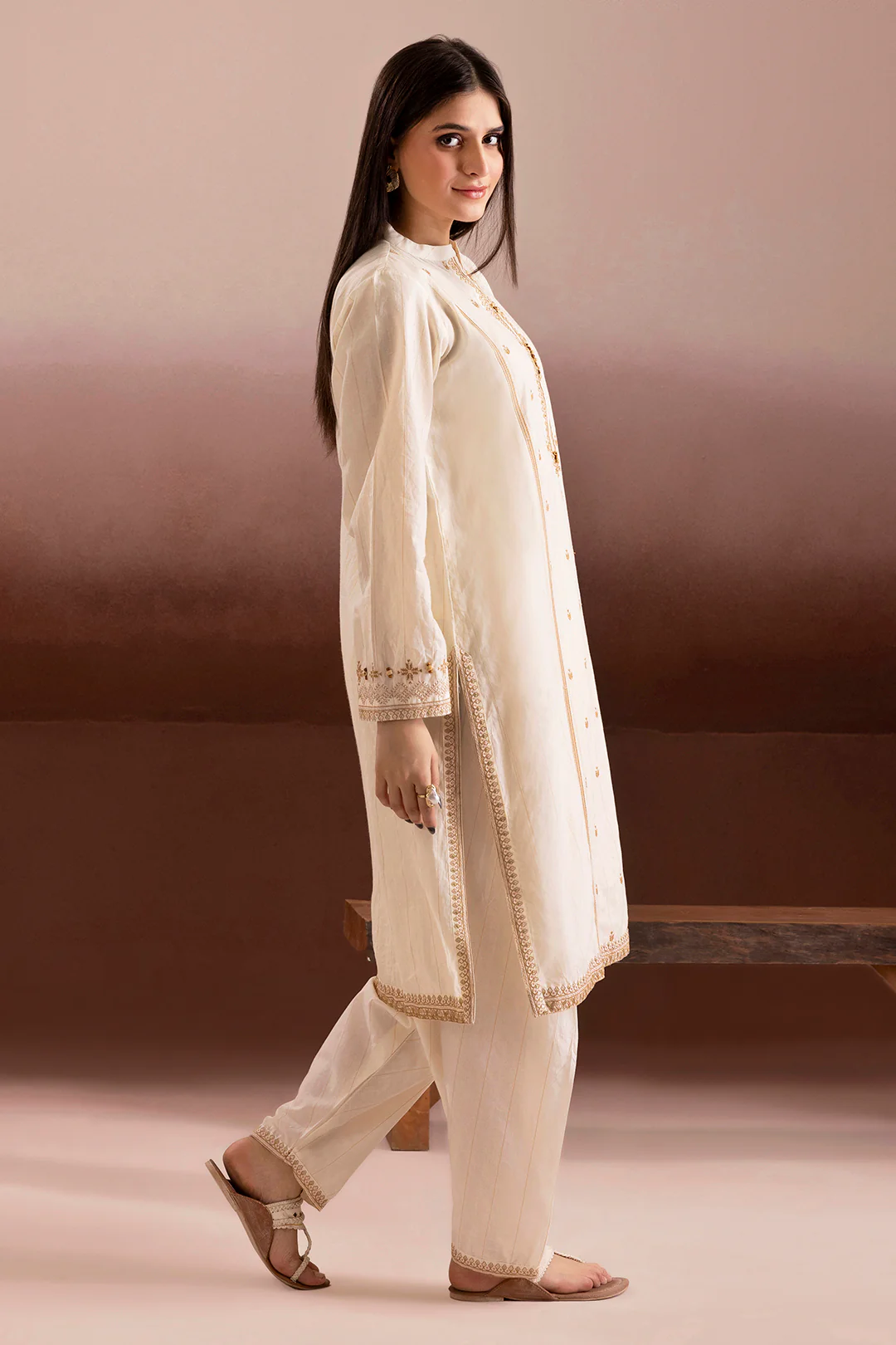 Embroidered Kurta Trouser - 2539 - Image 8