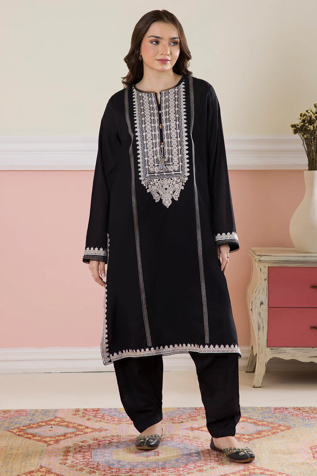 Embroidered Kurta Trouser - 2557 - Image 12