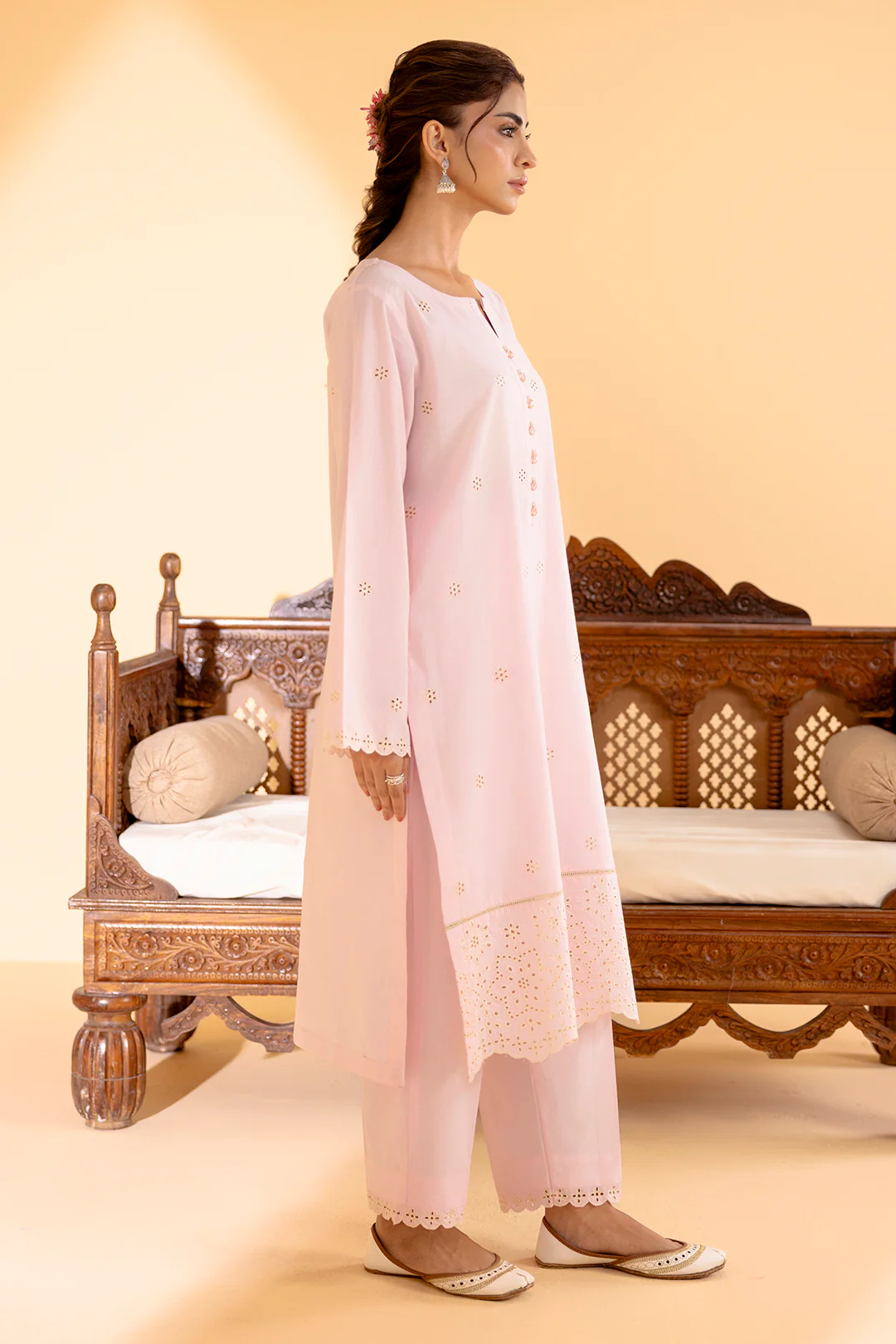 Embroidered Kurta Trouser - 2566 - Image 9