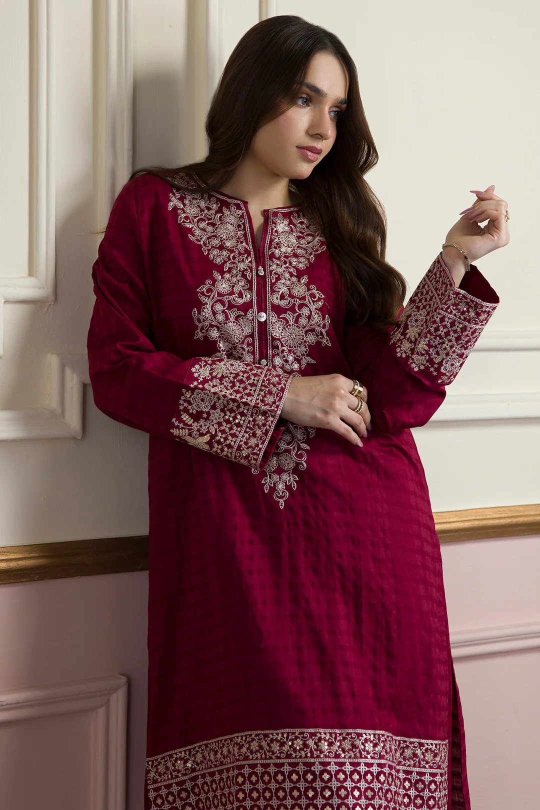 Embroidered Kurta Trouser - 2570 - Image 7