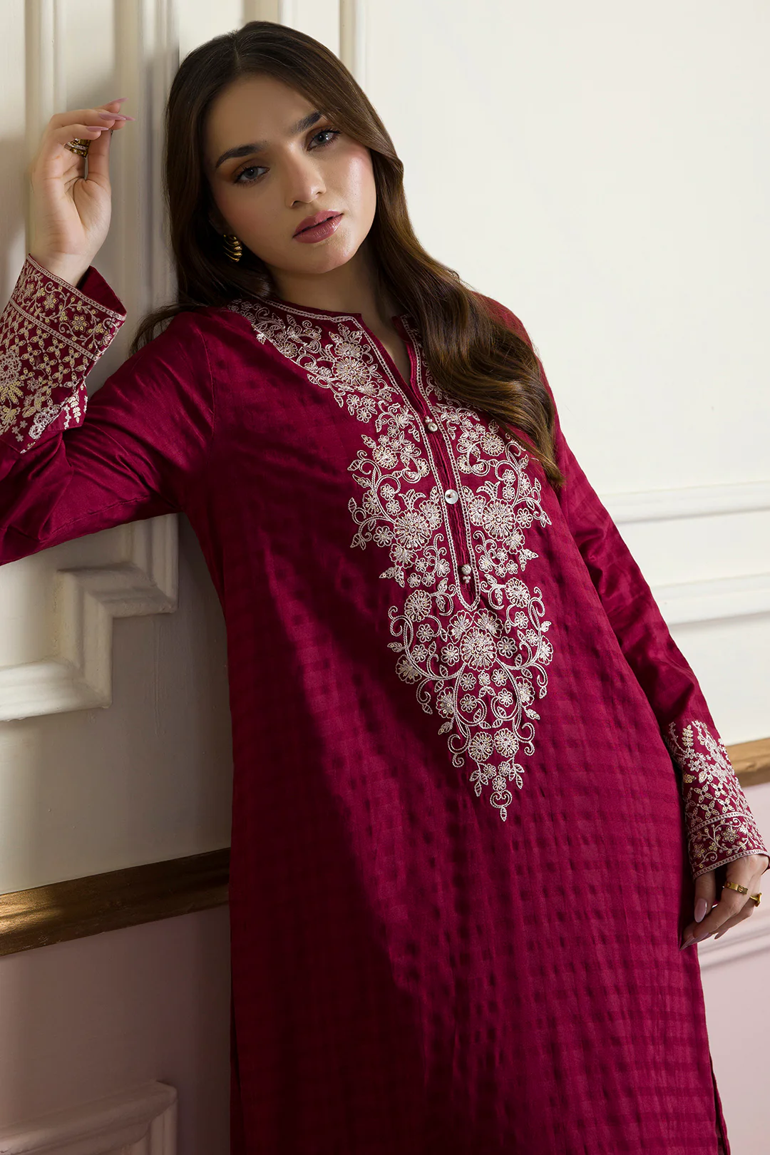 Embroidered Kurta Trouser - 2570 - Image 8