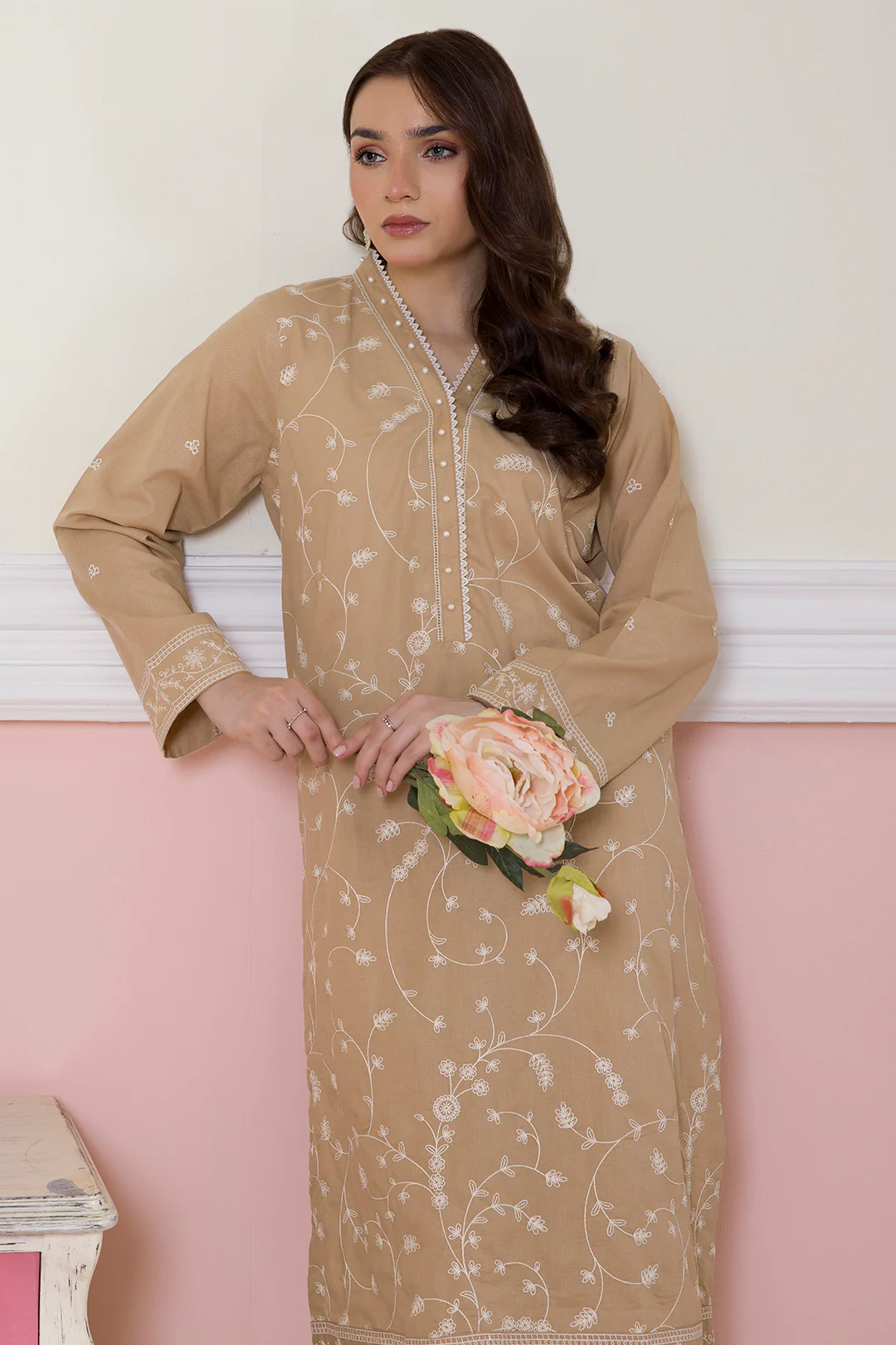 Embroidered Kurta Trouser - 2600 - Image 6