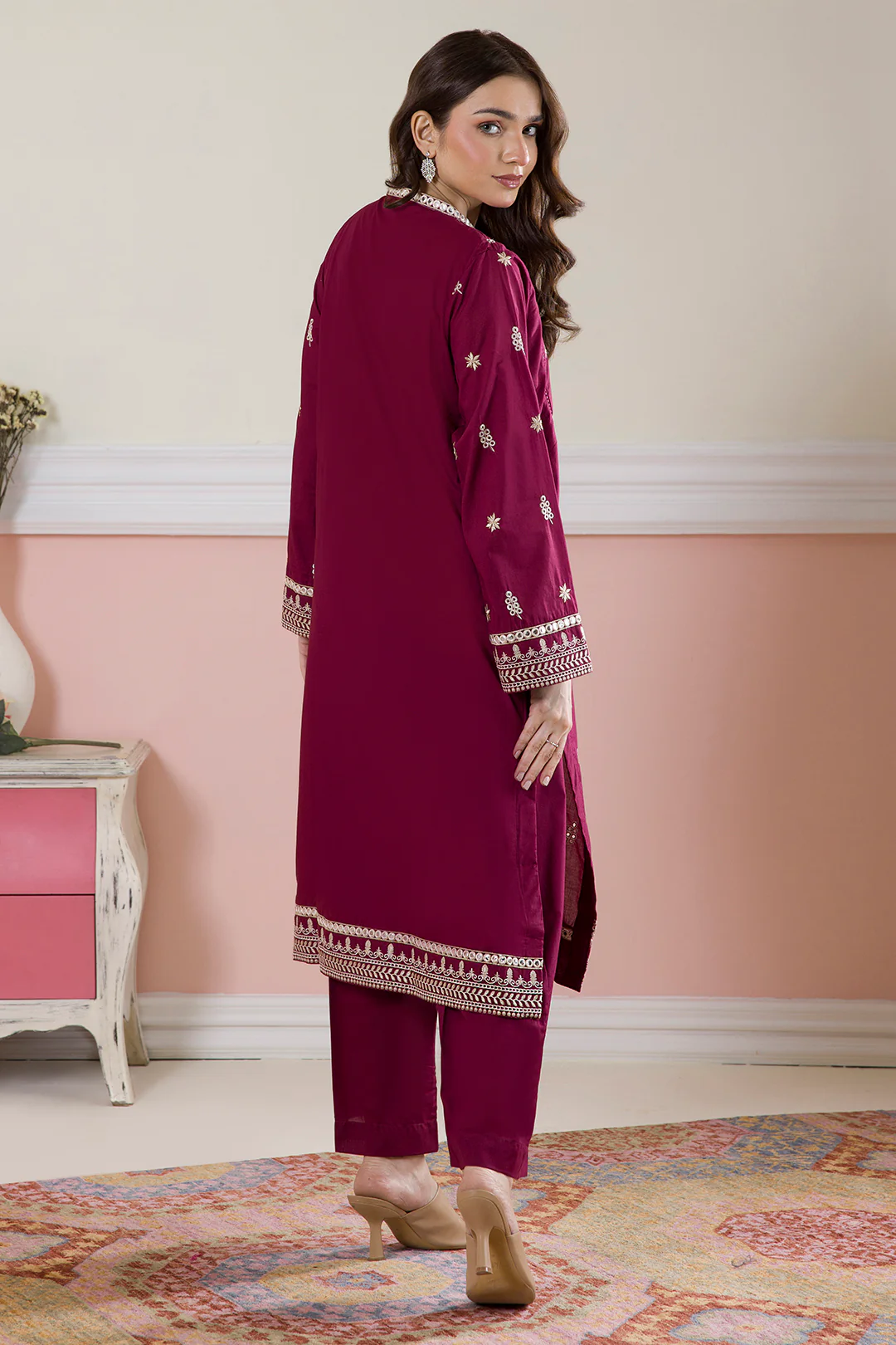 Embroidered Kurta Trouser - 2603 - Image 8