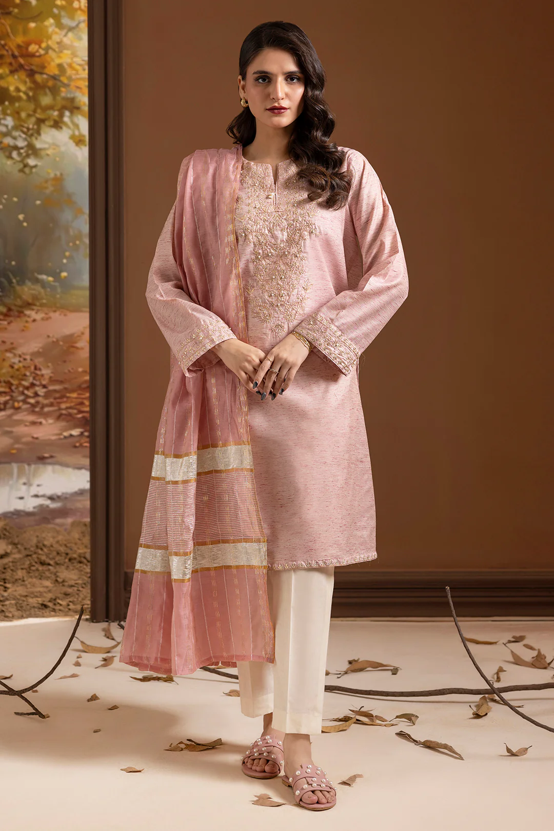 Embroidered Kurta Trouser - 2629