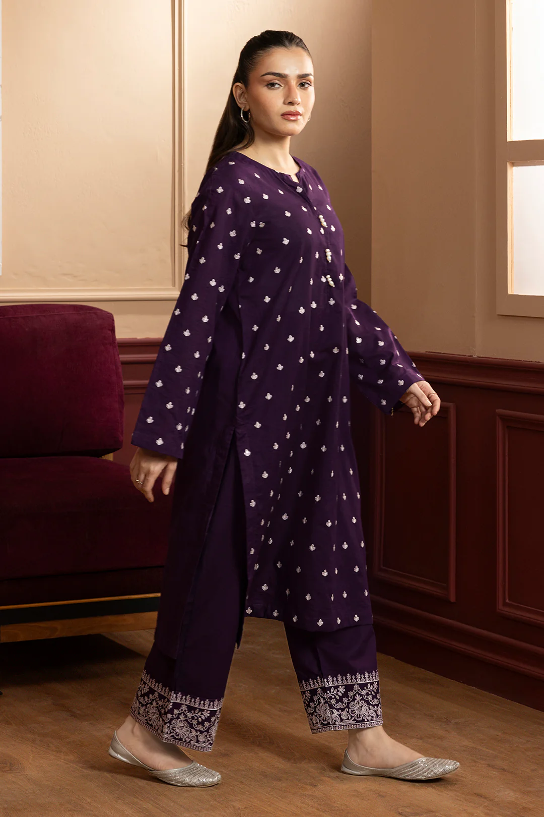 Embroidered Kurta Trouser - 2630 - Image 5
