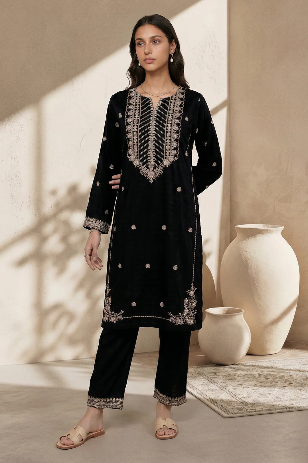 Embroidered Kurta Trouser - 2635 - Image 2