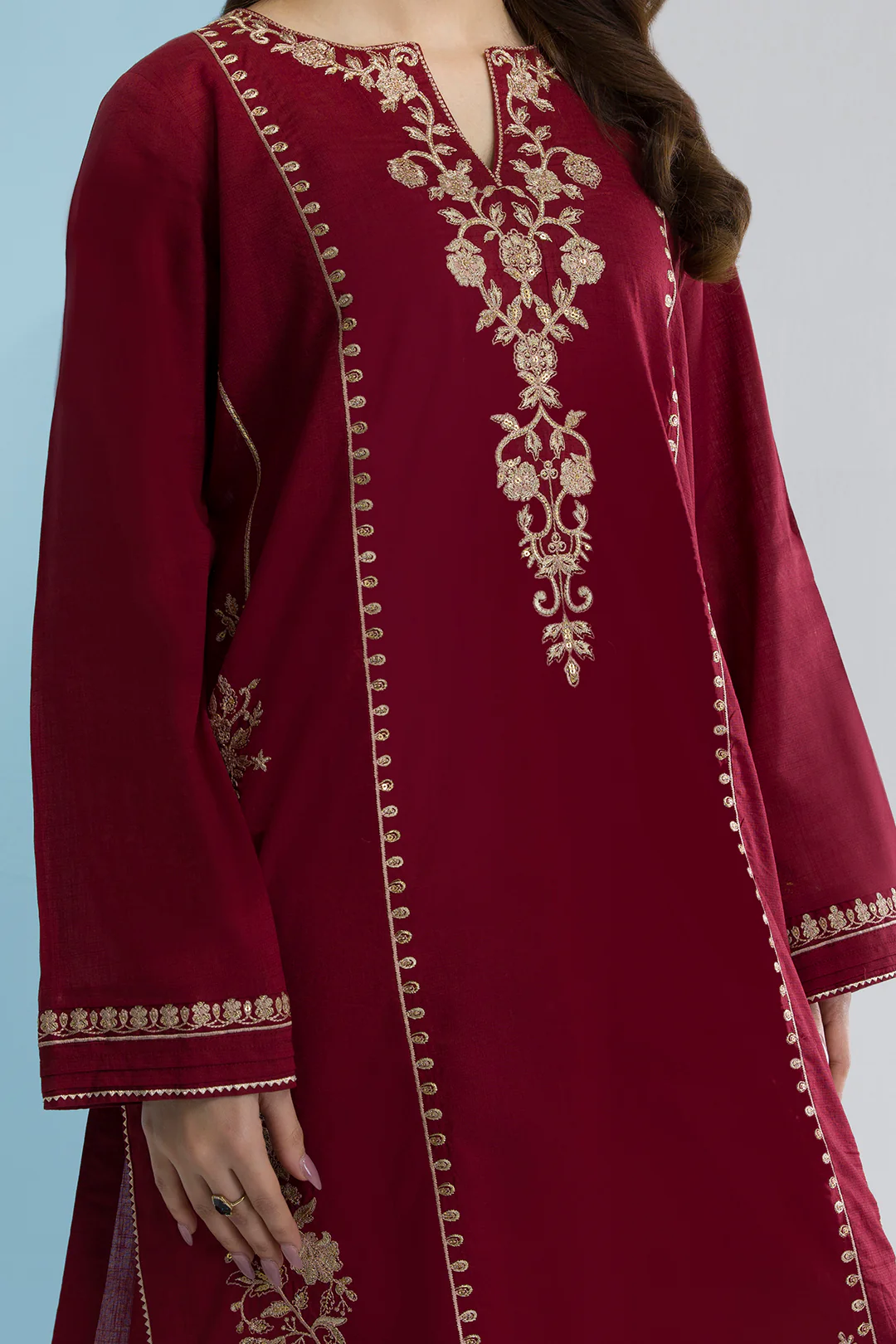 Embroidered Kurta Trouser - 2637 - Image 3