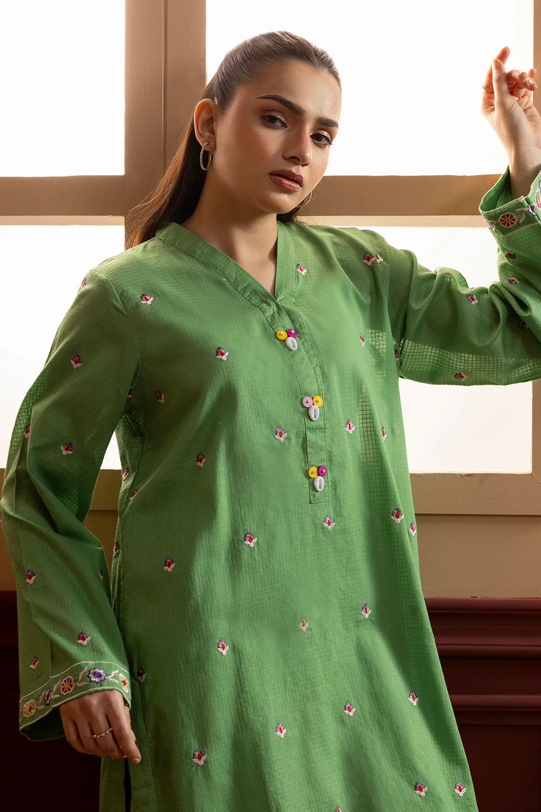 Embroidered Kurta Trouser - 2678 - Image 2