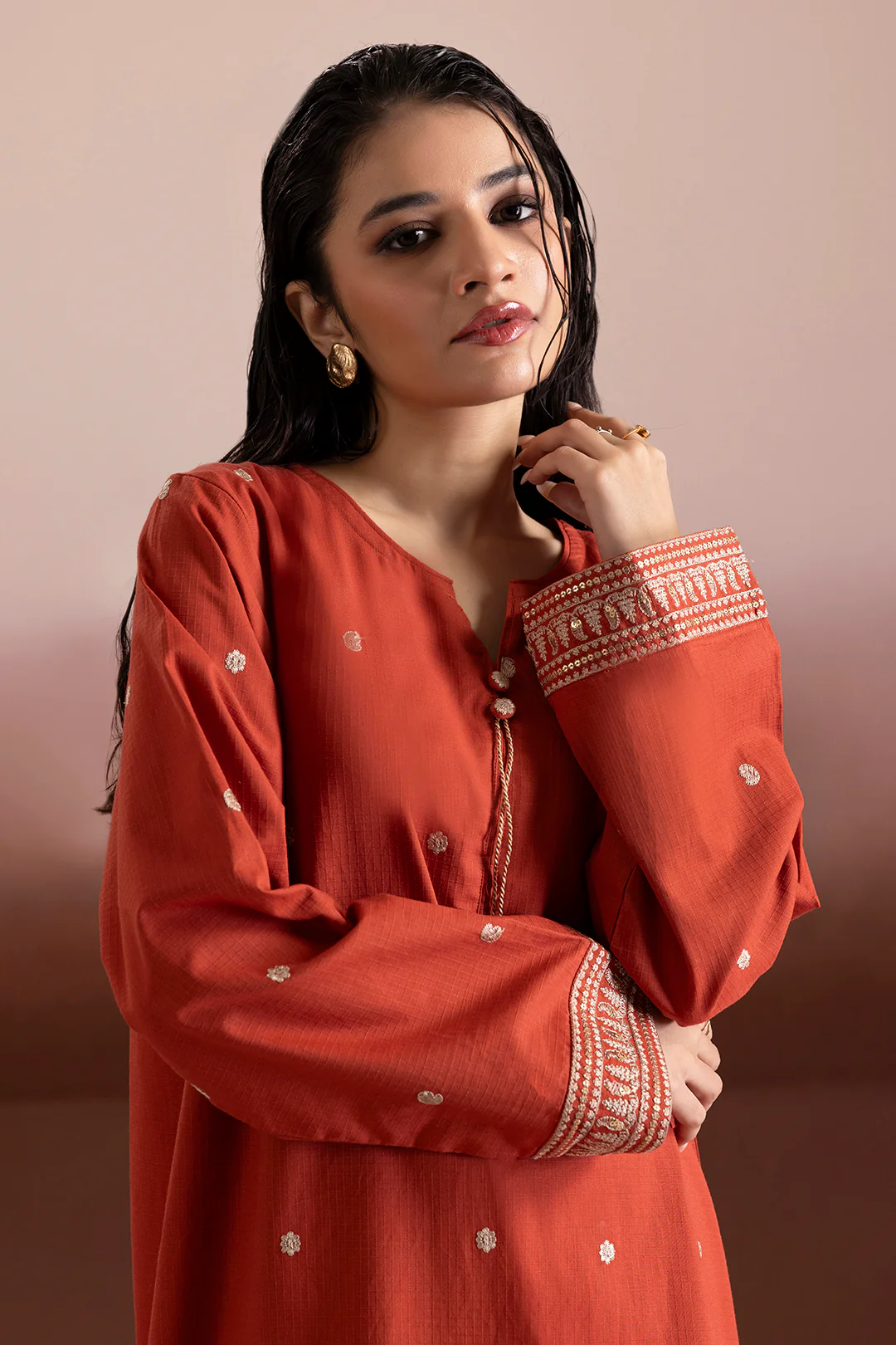 Embroidered Kurta Trouser - 3377 - Image 5