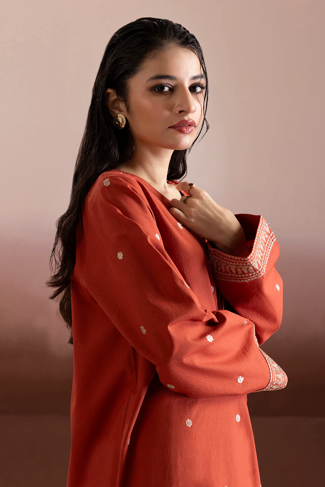 Embroidered Kurta Trouser - 3377 - Image 6