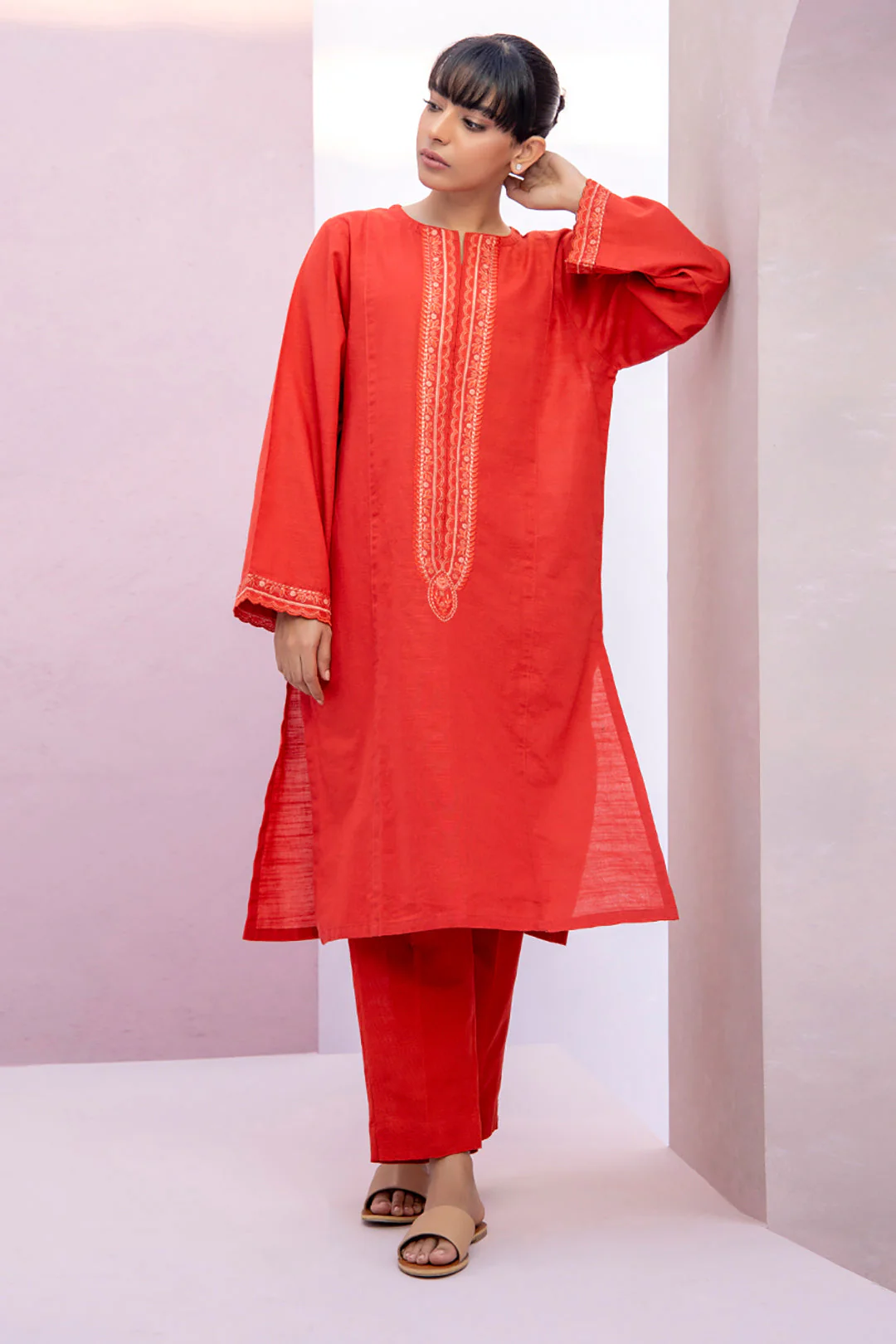 Embroidered Kurta Trouser - 1401 - Image 3