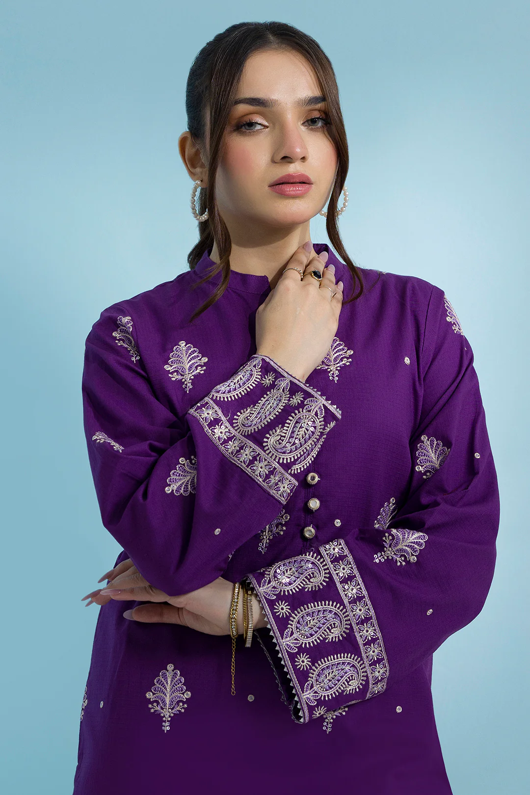 Embroidered Kurta Trouser - 2938 - Image 5