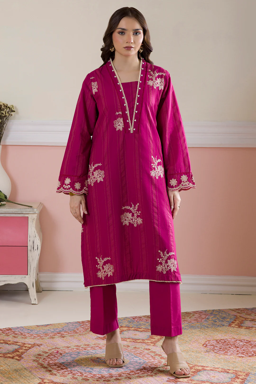 Embroidered Kurta Trouser - 2940 - Image 7