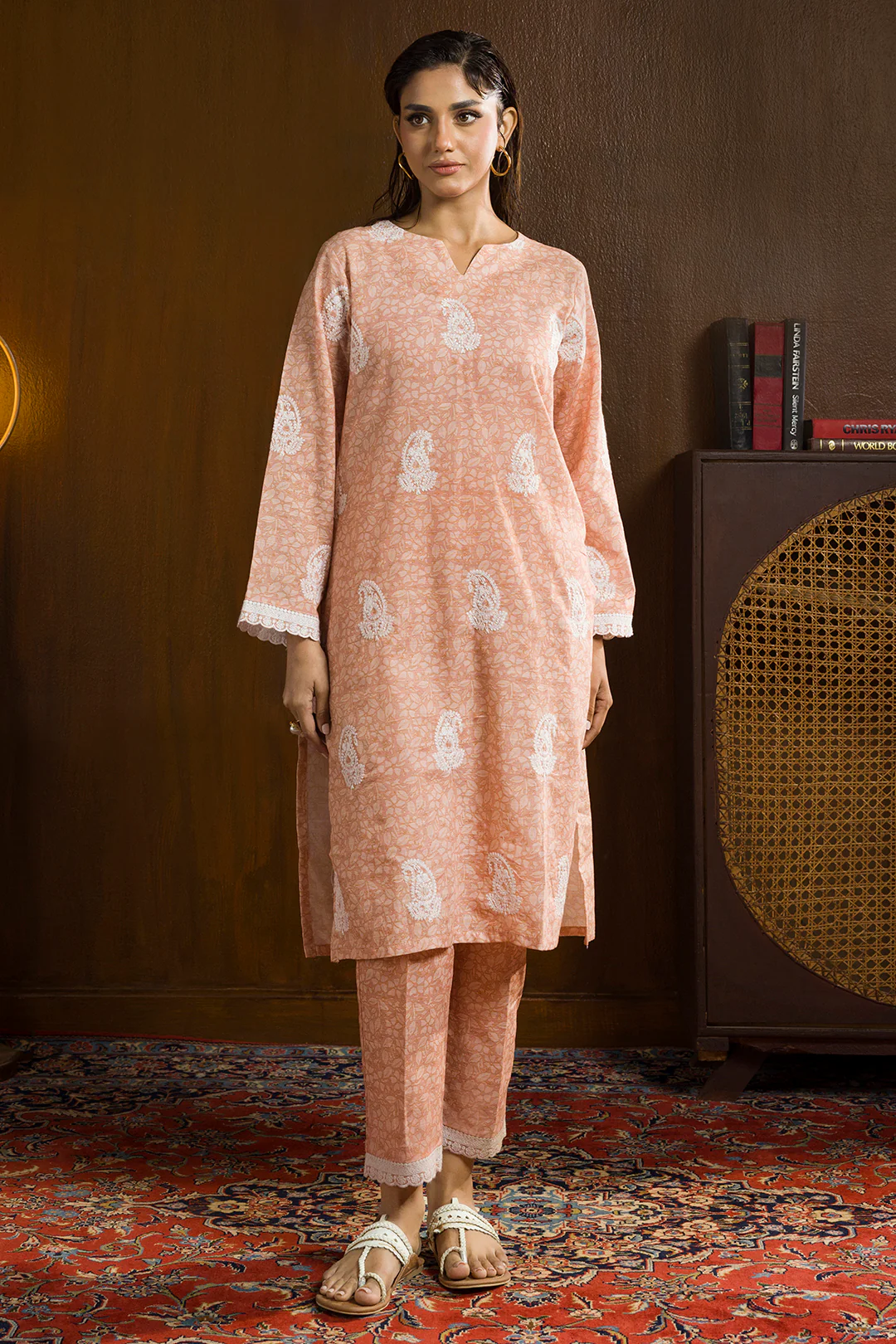 Embroidered Kurta Trouser - 3003 - Image 6