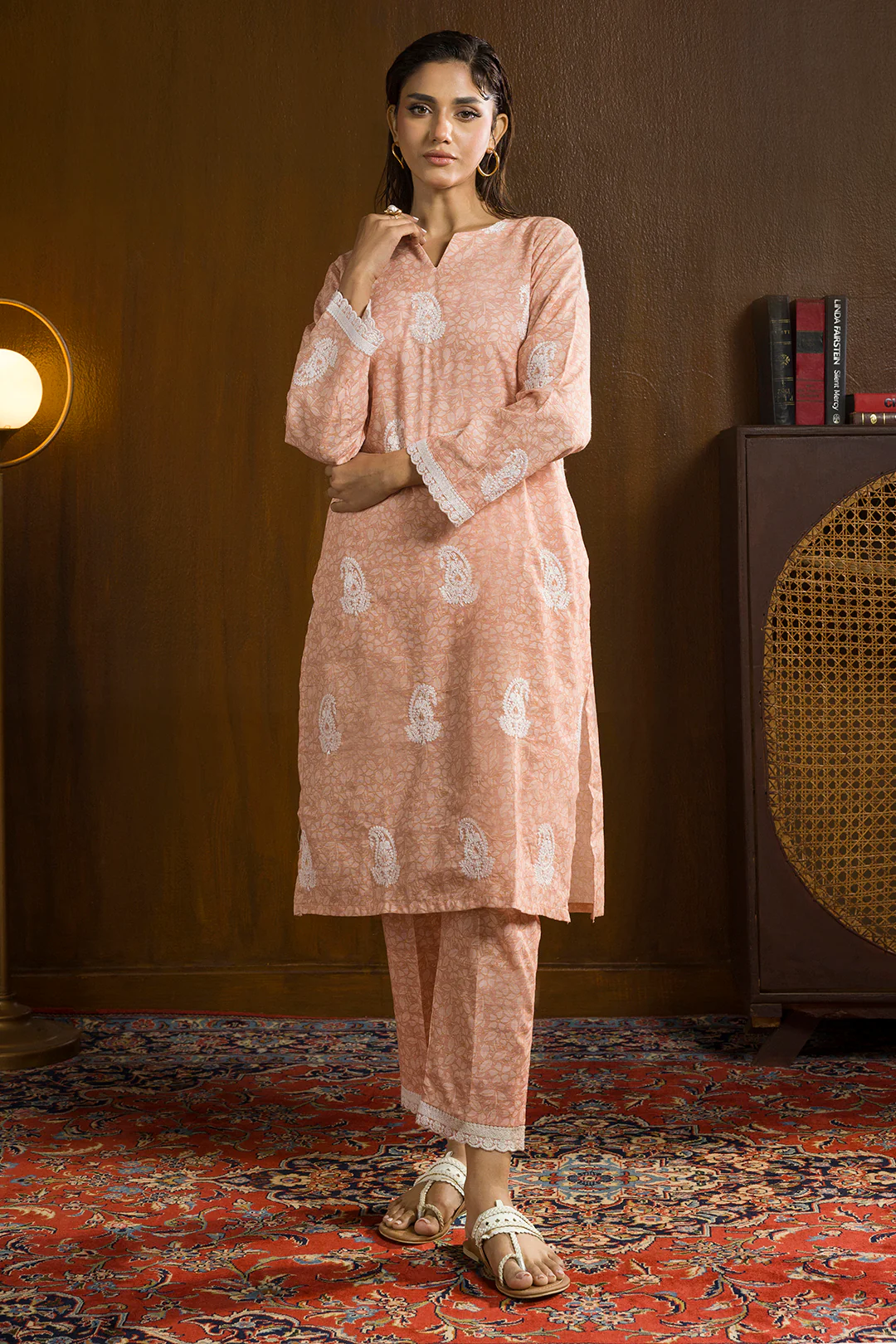Embroidered Kurta Trouser - 3003 - Image 8