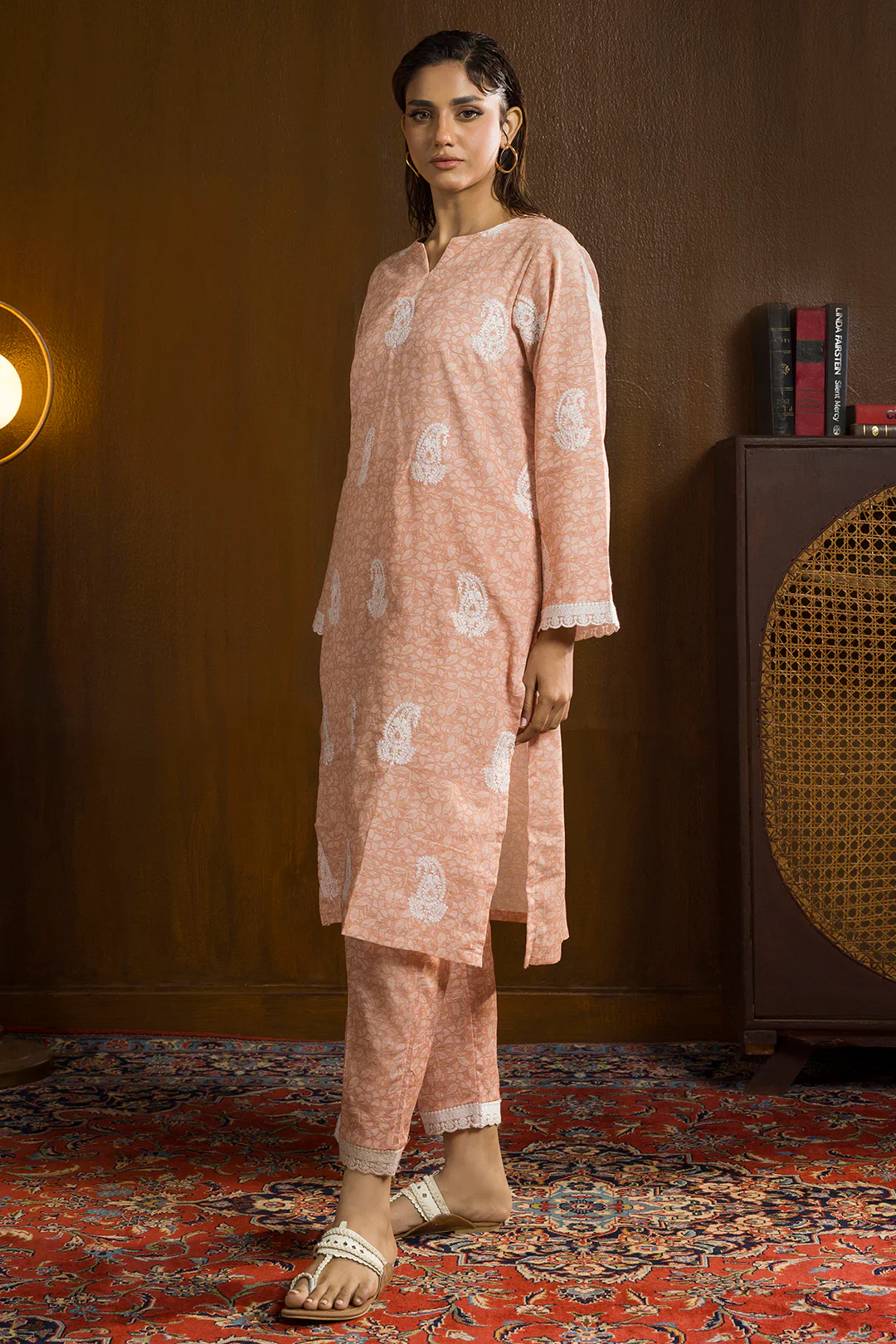 Embroidered Kurta Trouser - 3003 - Image 9