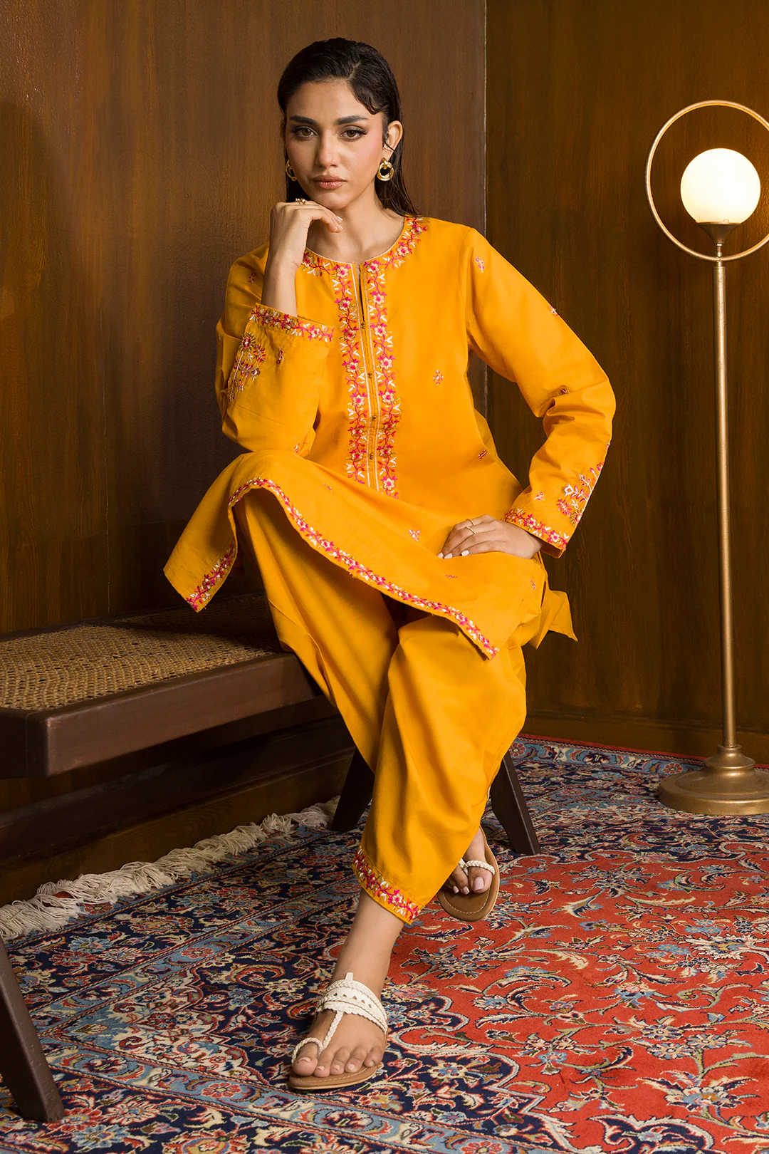 Embroidered Kurta Trouser - 3037 - Image 7
