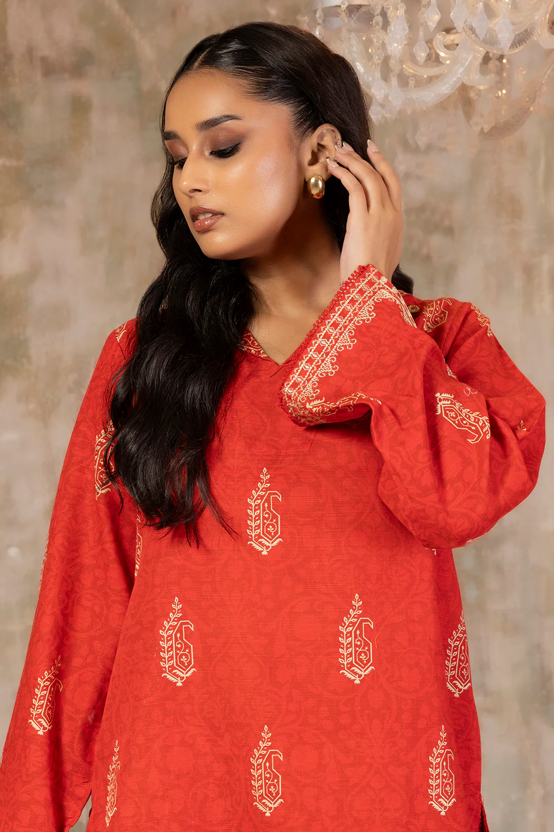 Embroidered Kurta Trouser - 3068 - Image 3