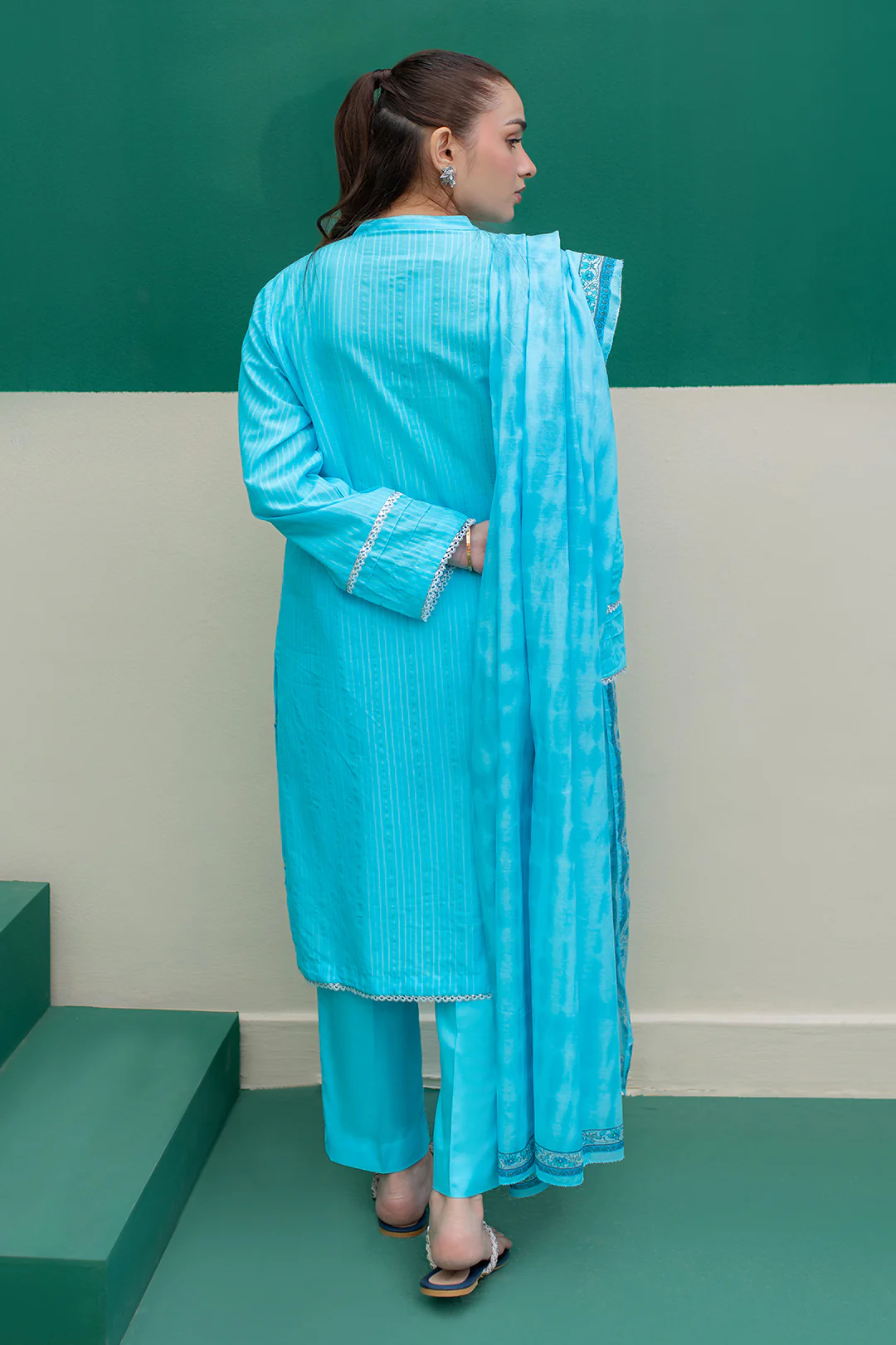 Embroidered Kurta Trouser - 3093 - Image 10