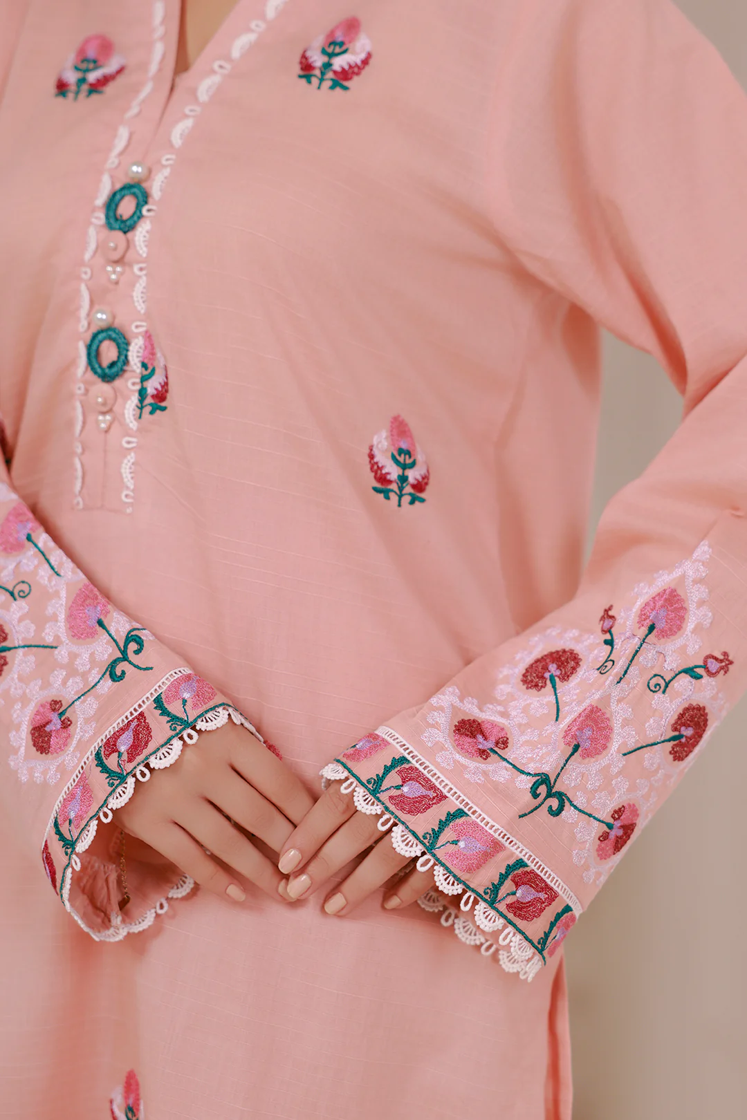 Embroidered Kurta Trouser - 3114 - Image 3