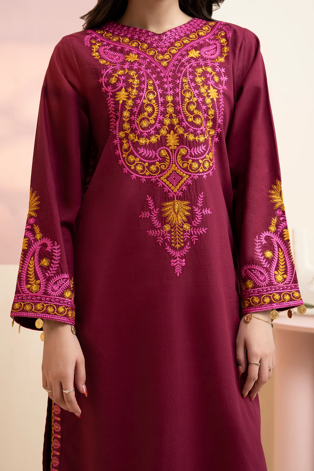 Embroidered Kurta Trouser - 3364 - Image 8