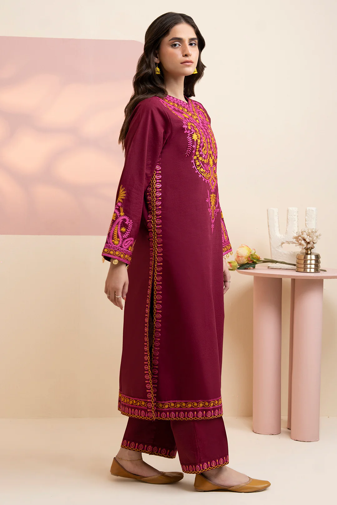 Embroidered Kurta Trouser - 3364 - Image 9