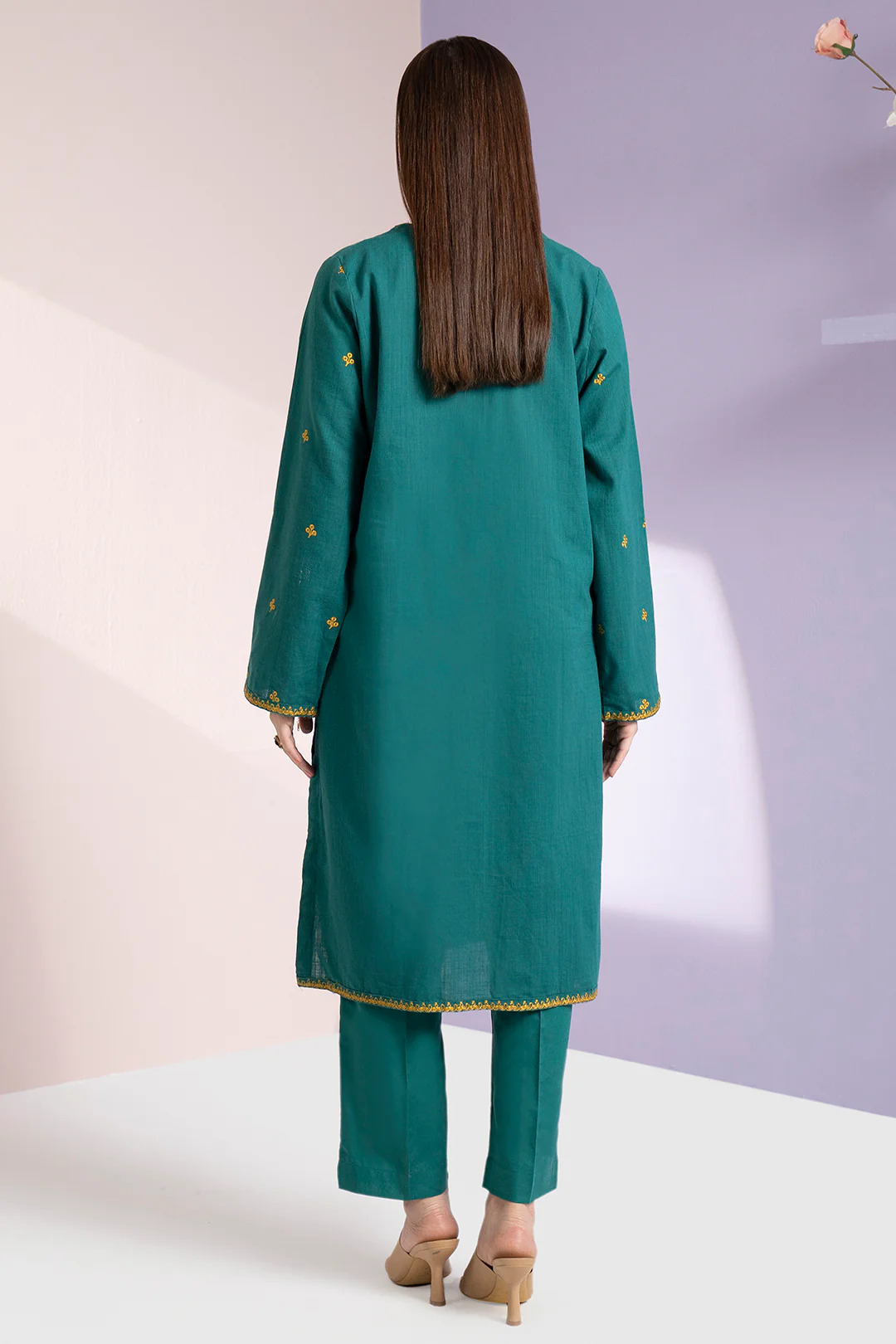 Embroidered Kurta Trouser - 3367 - Image 12