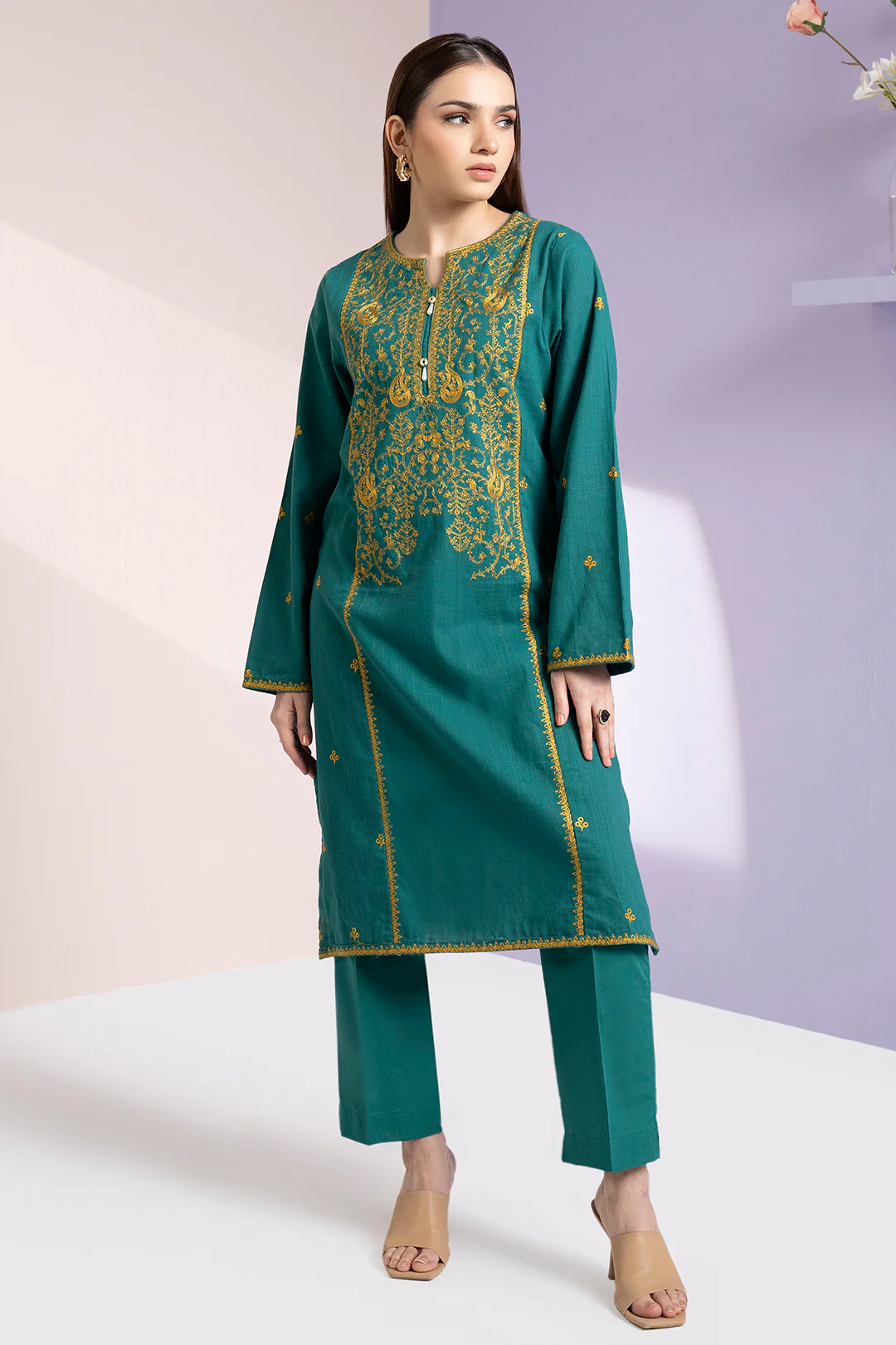 Embroidered Kurta Trouser - 3367 - Image 5