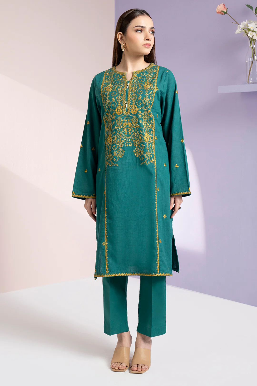 Embroidered Kurta Trouser - 3367 - Image 7