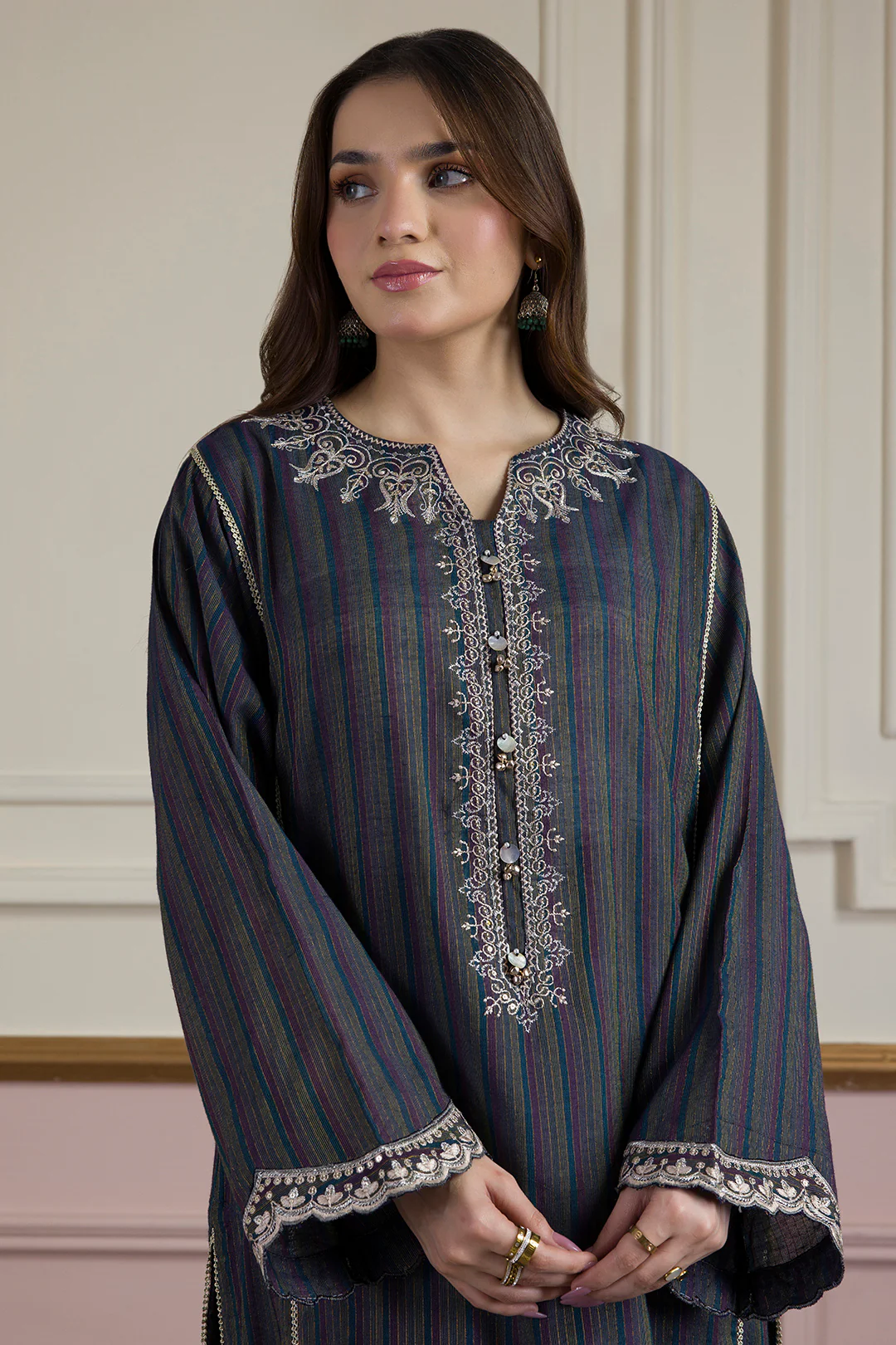 Embroidered Kurta Trouser - 3386 - Image 3