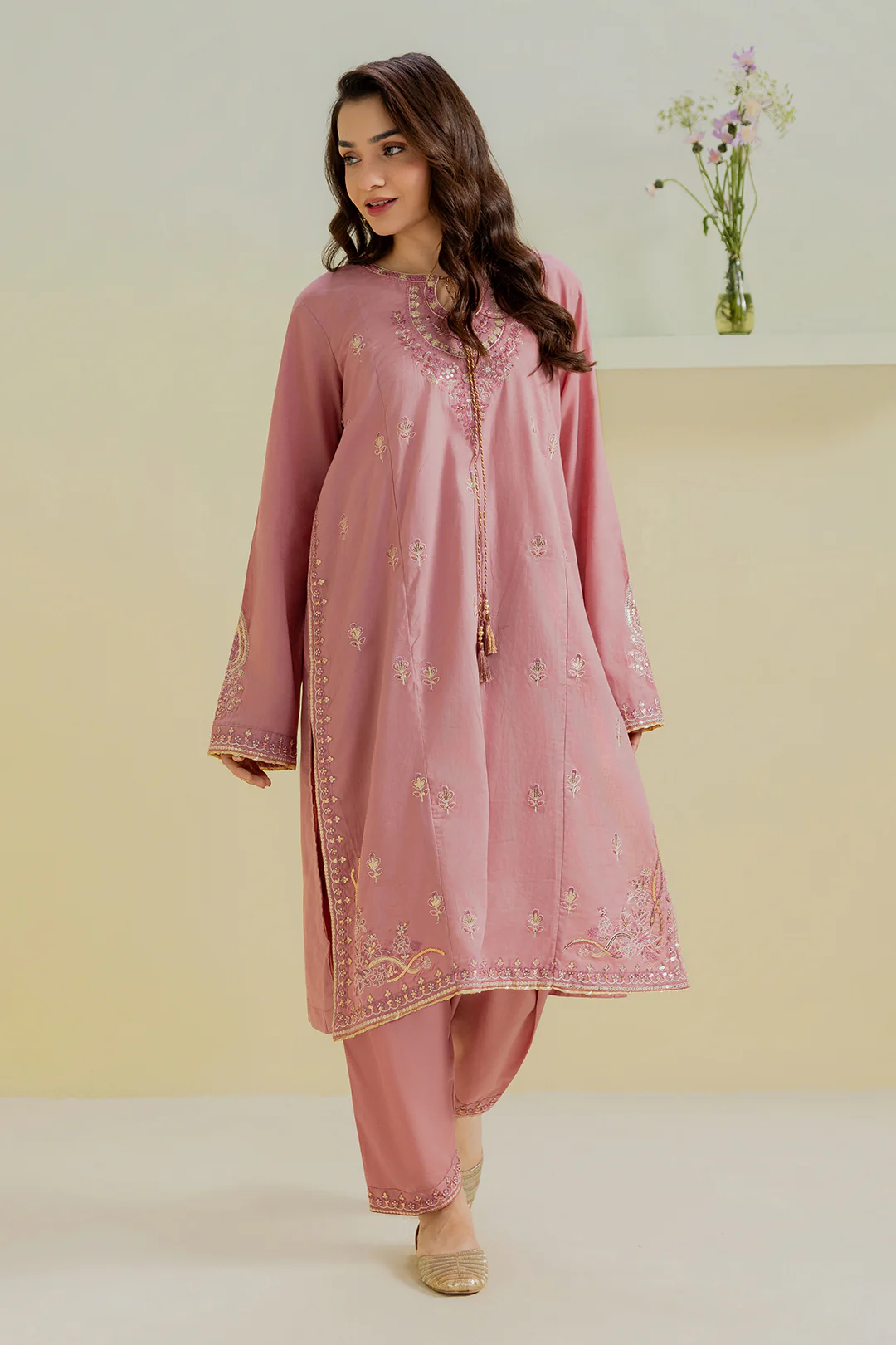 Embroidered Kurta Trouser - 2552 - Image 5